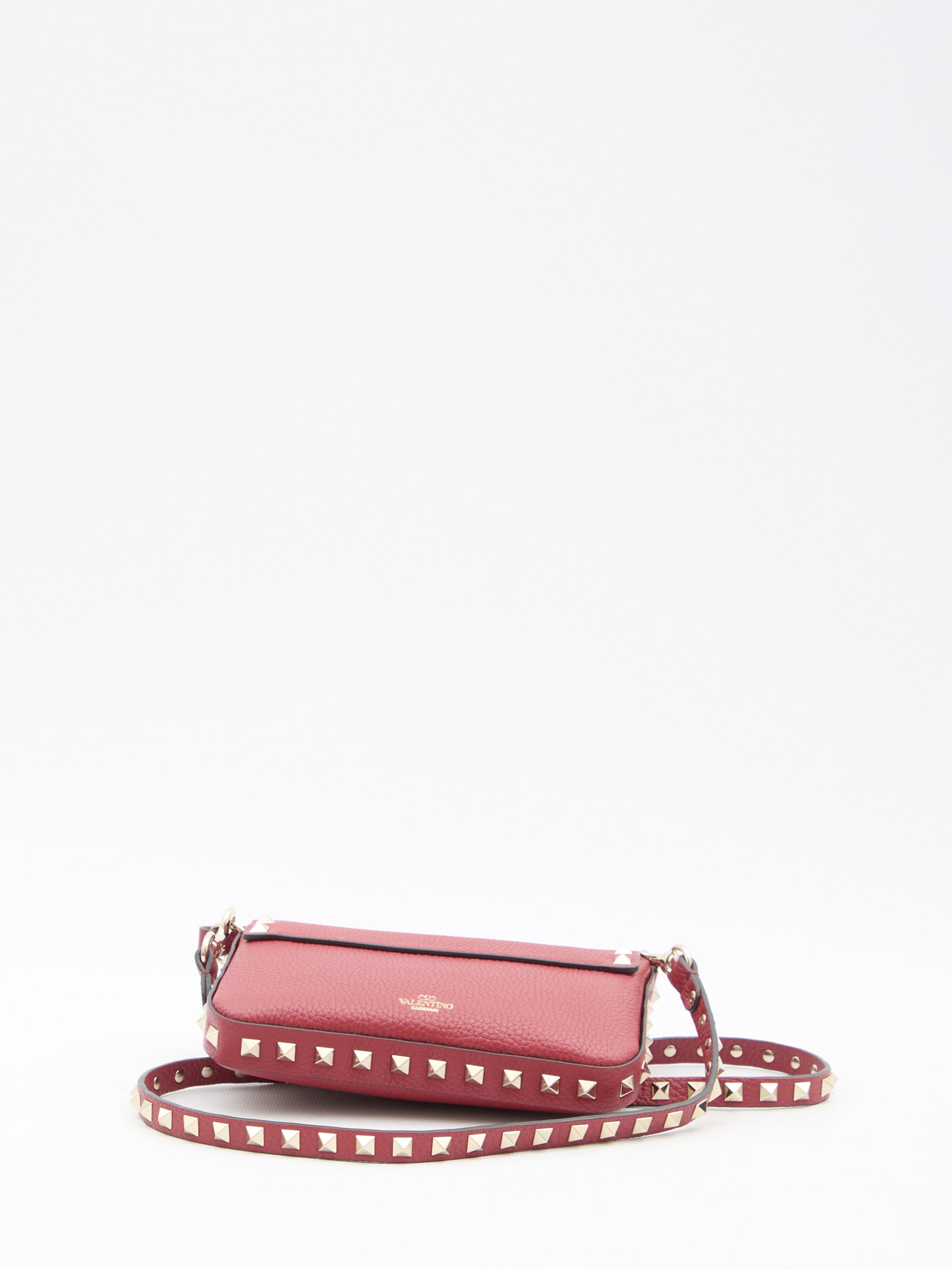 Shop Valentino Rockstud Pouch In Red