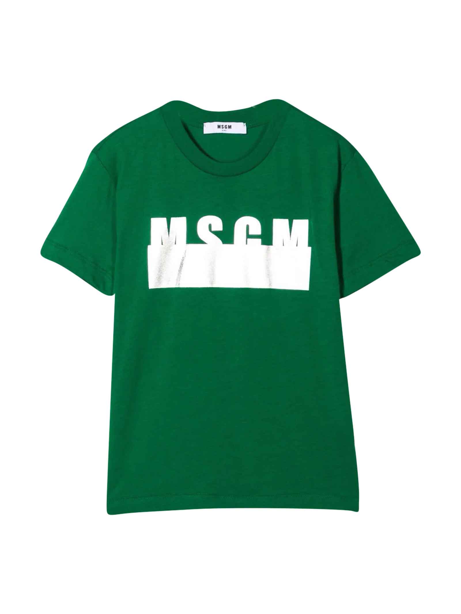 MSGM Moschino Kids Unisex Green T-shirt