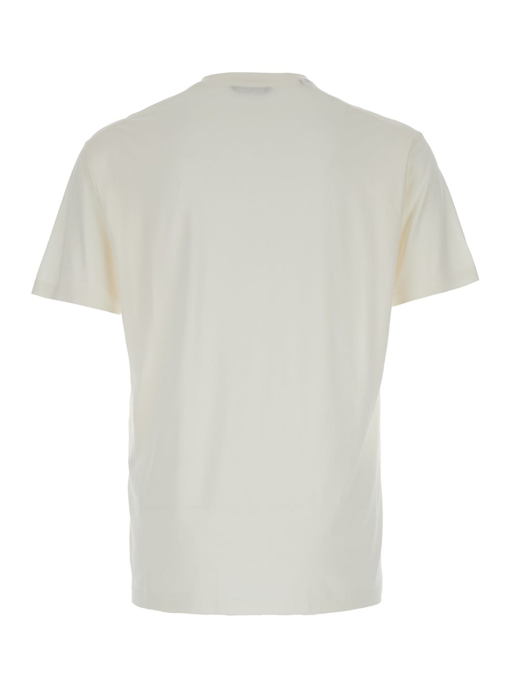 Shop Tom Ford White Crewneck T-shirt With Tf Embroidery In Lyocell And Cotton Blend Man