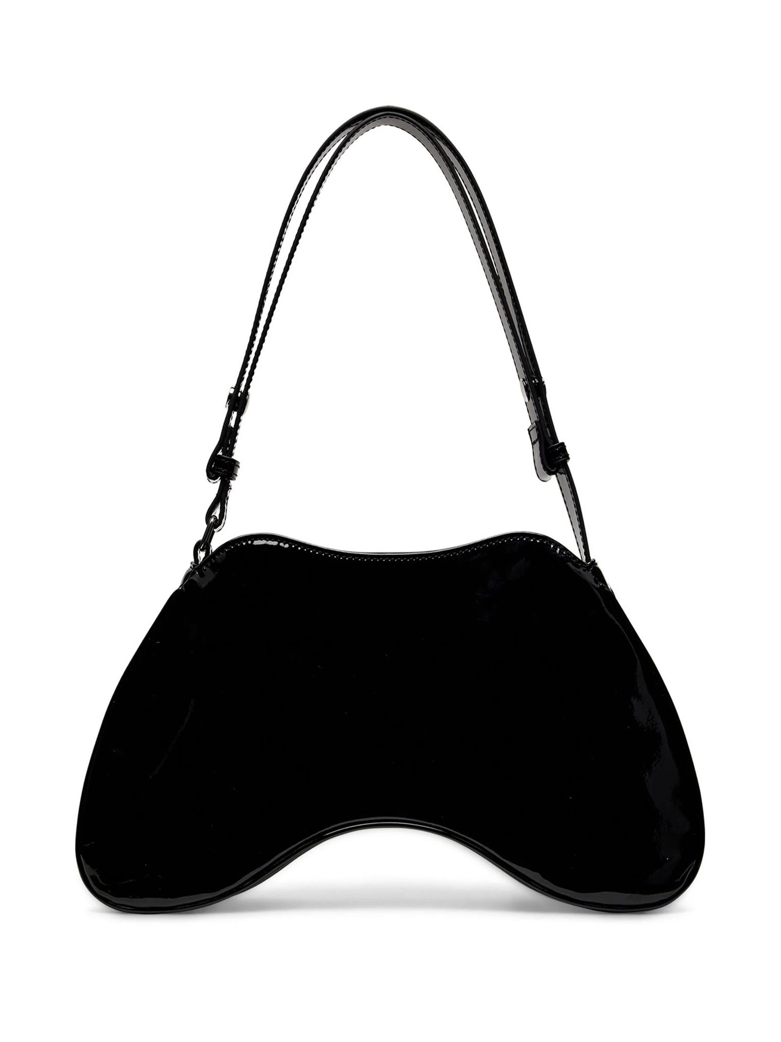 Shop Diesel Black Play Glossy Tote Bag