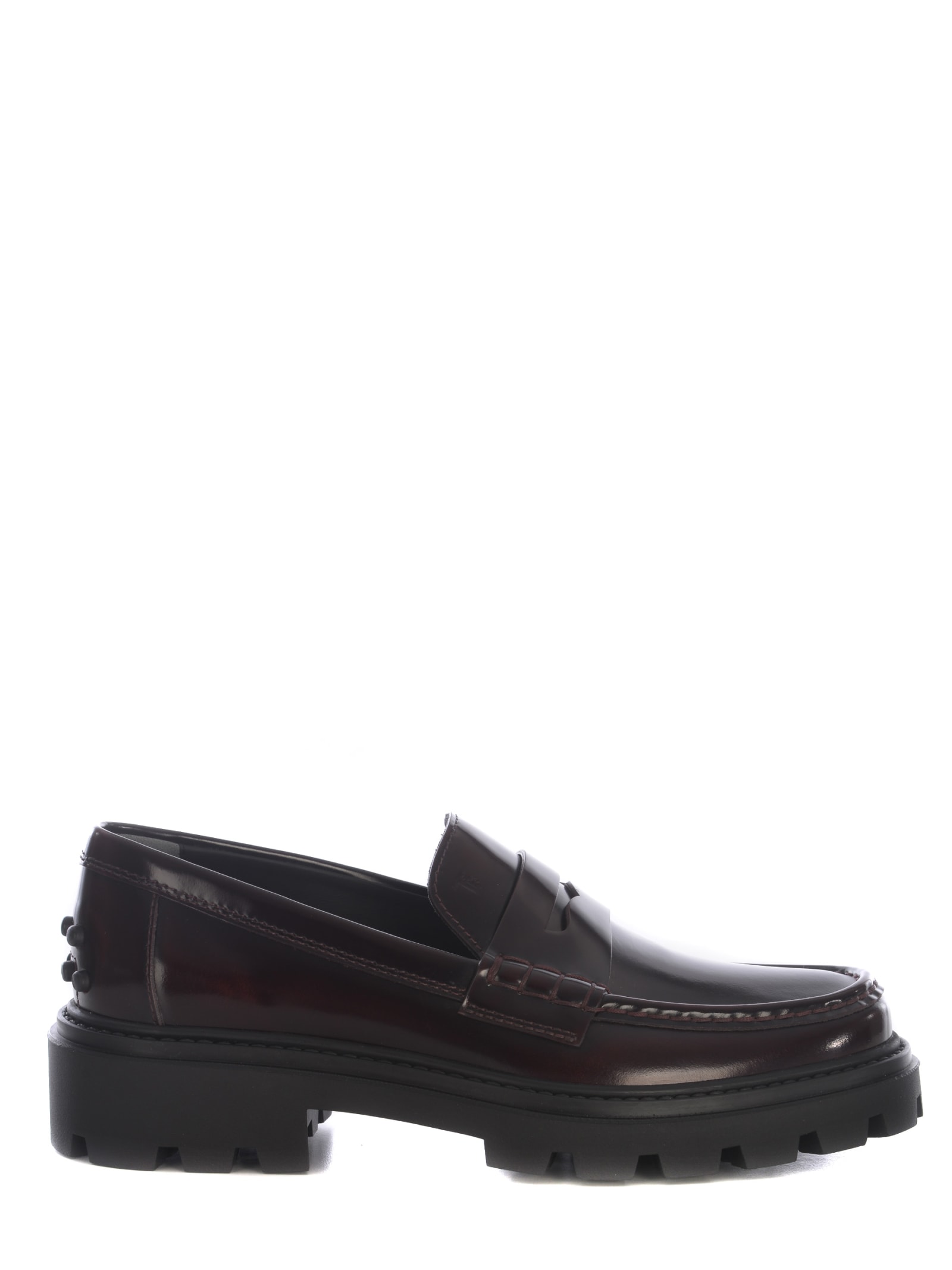 Tod's Mocassin Tods Made Of Semi-gloss Leather In Bordeaux