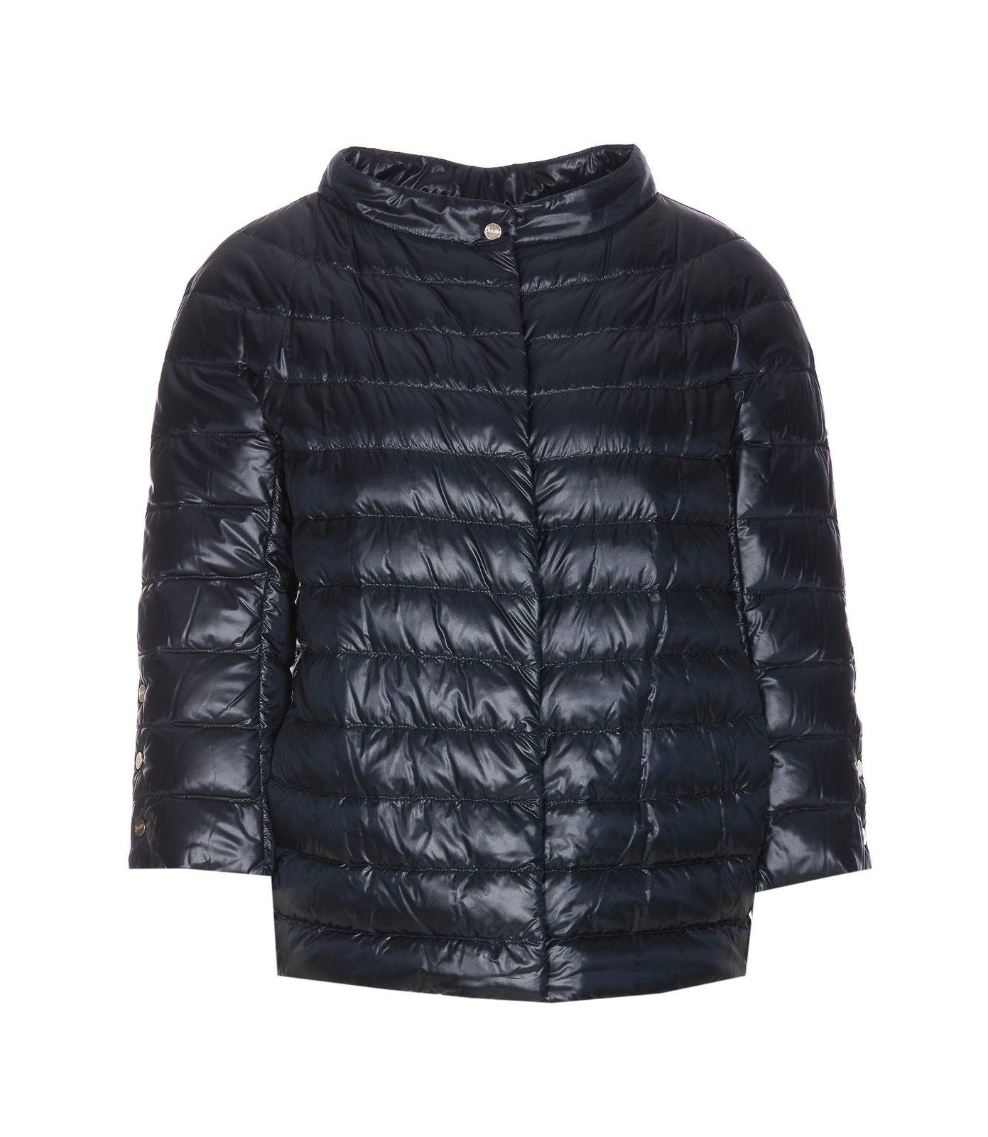 Shop Herno Mock Neck Puffer Jacket In Blue