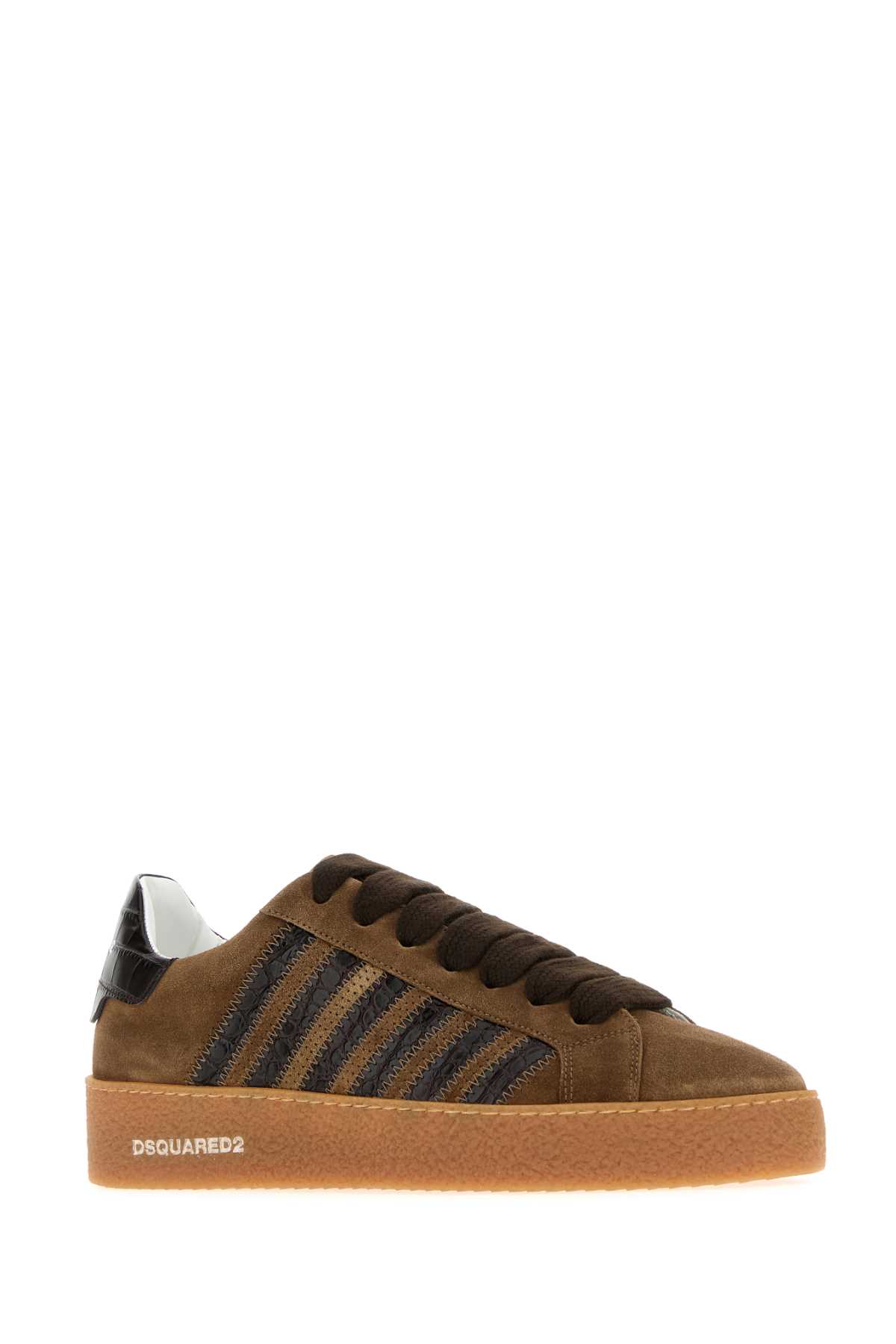 Dsquared2 Suede Low-top Sneakers Rubber Sole In Brown