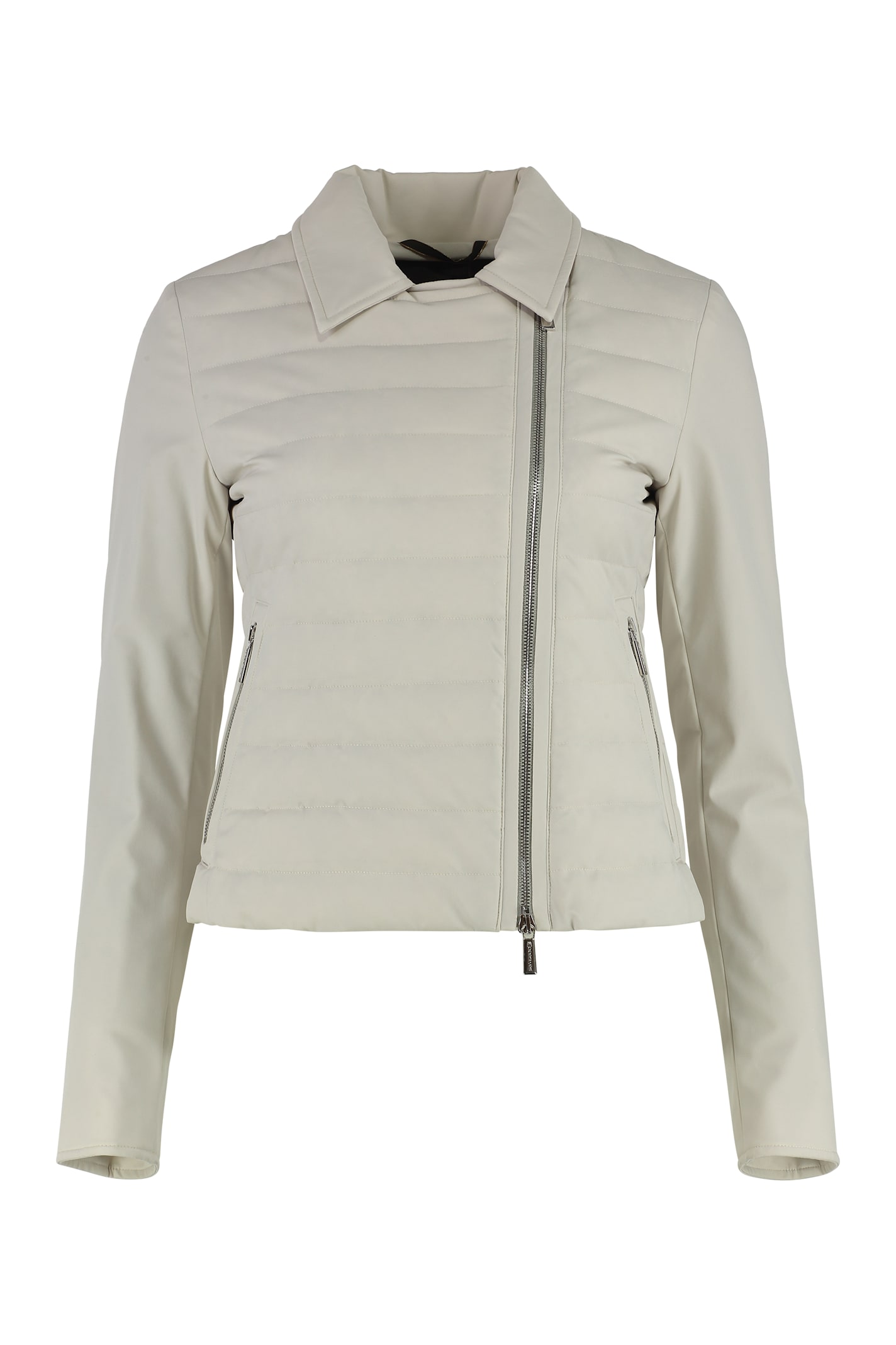 Moorer Olivia Techno Fabric Jacket In Ivory