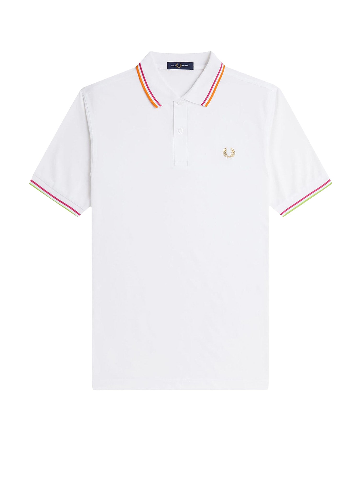 Fred Perry On Court Twin Tipped Recycled Polyester Polo Shirt In White