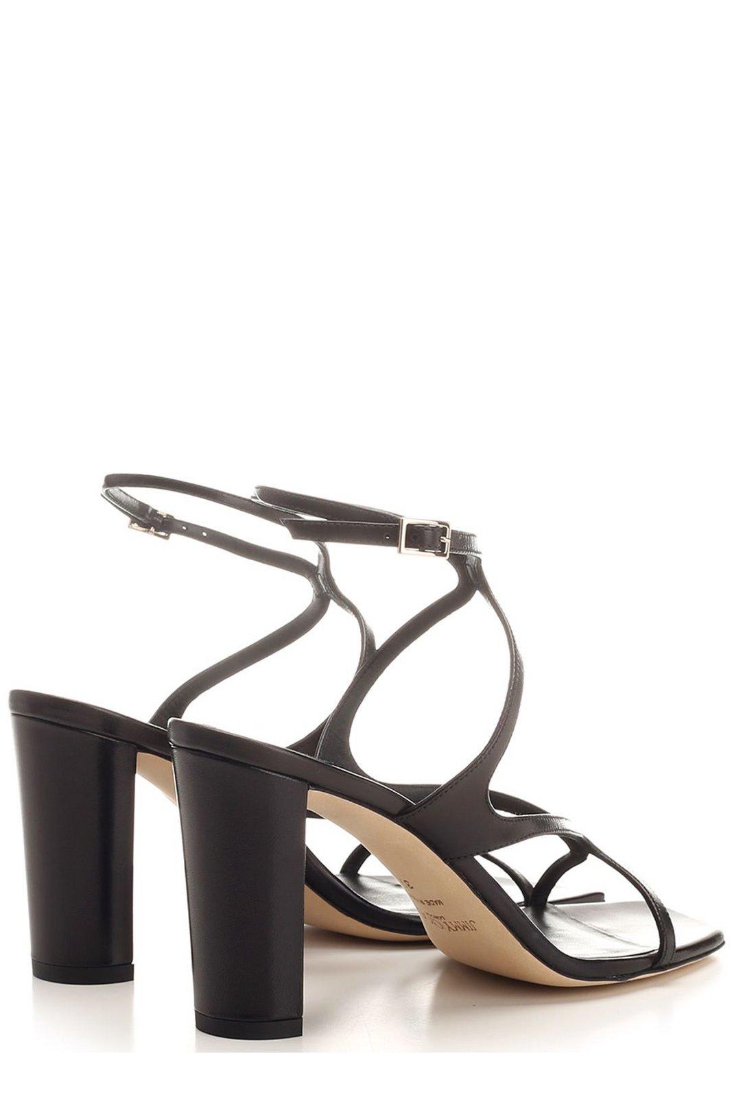 Shop Jimmy Choo Azie 85 Ankle Strap Sandals In Nero