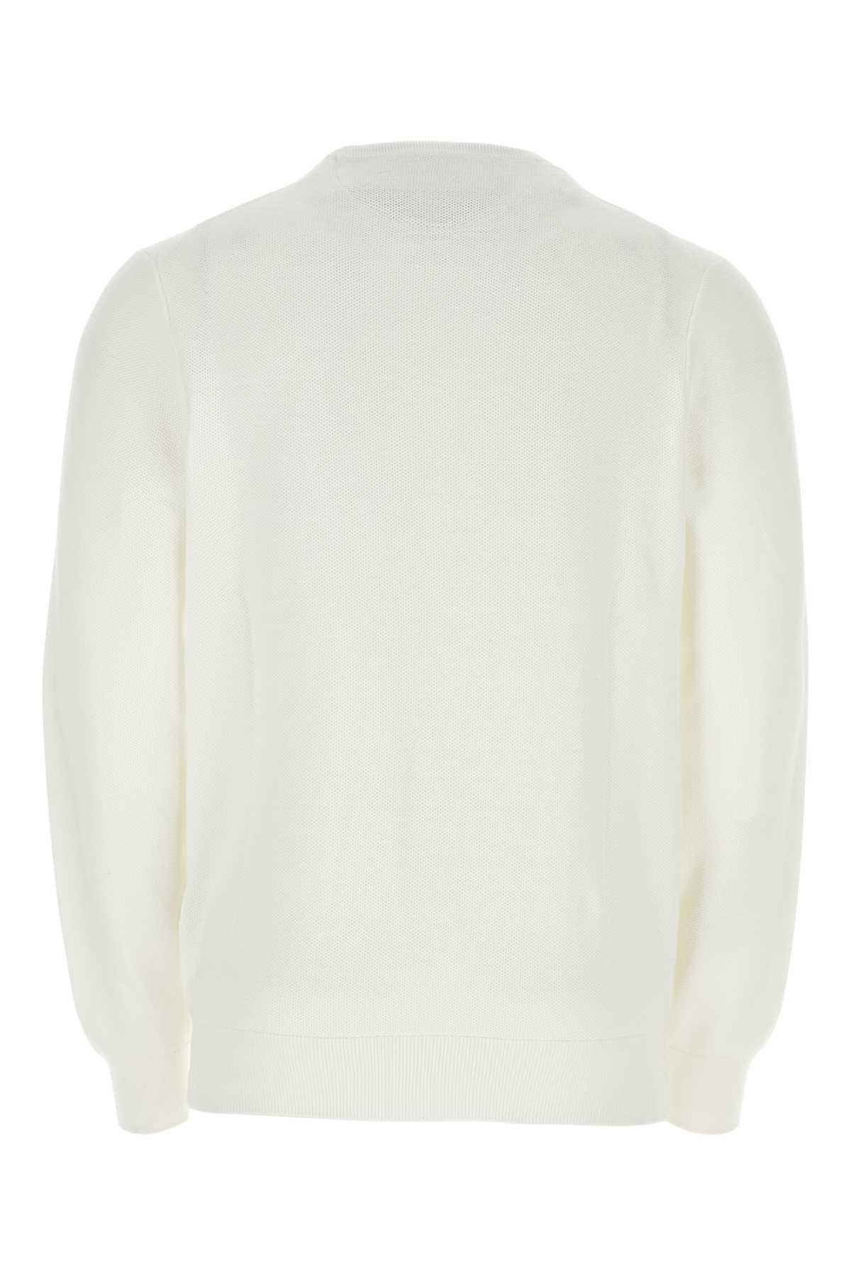 Polo Ralph Lauren White Cotton Sweater In Multi