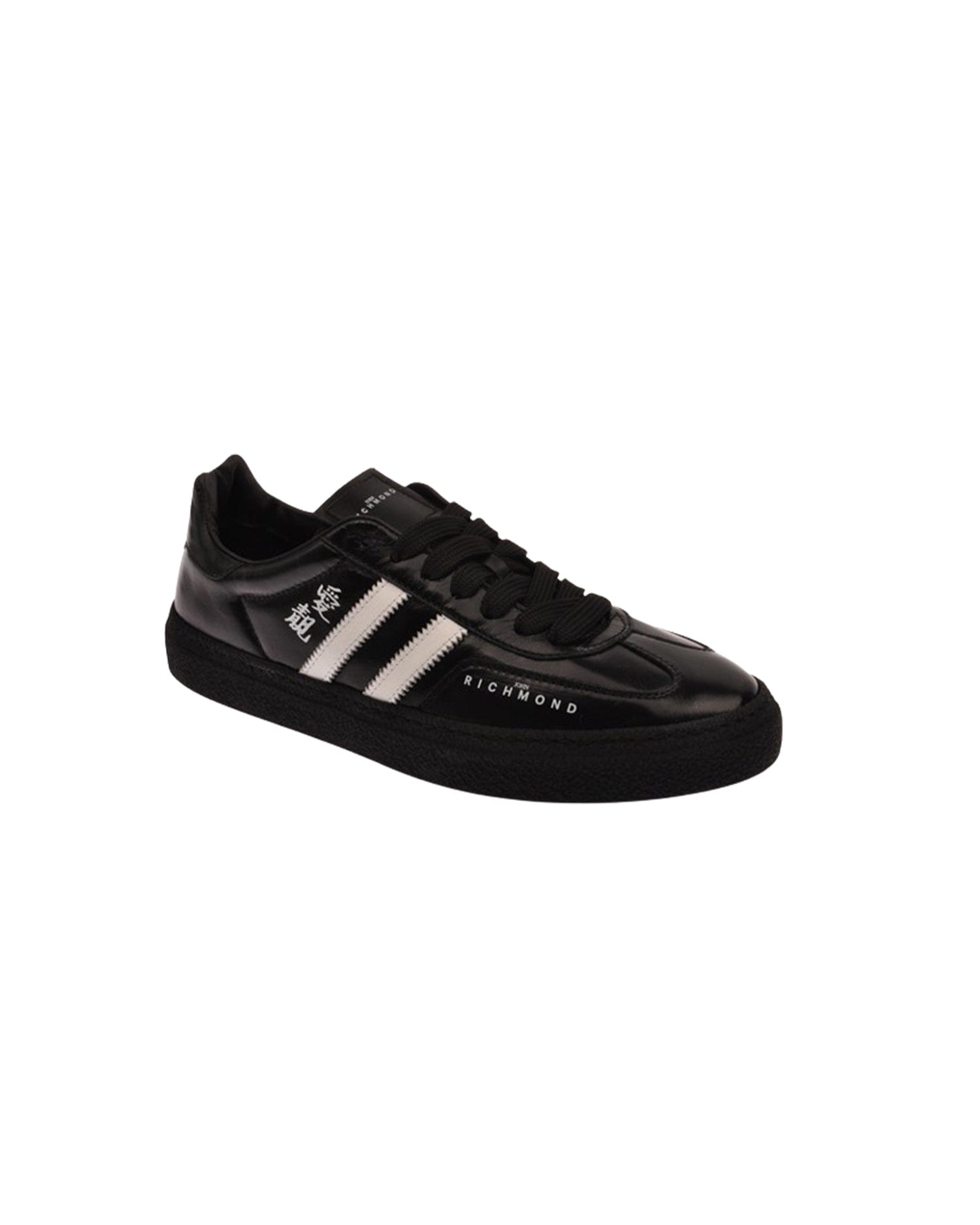 Shop John Richmond Sneakers With Contrast Lines In Nero