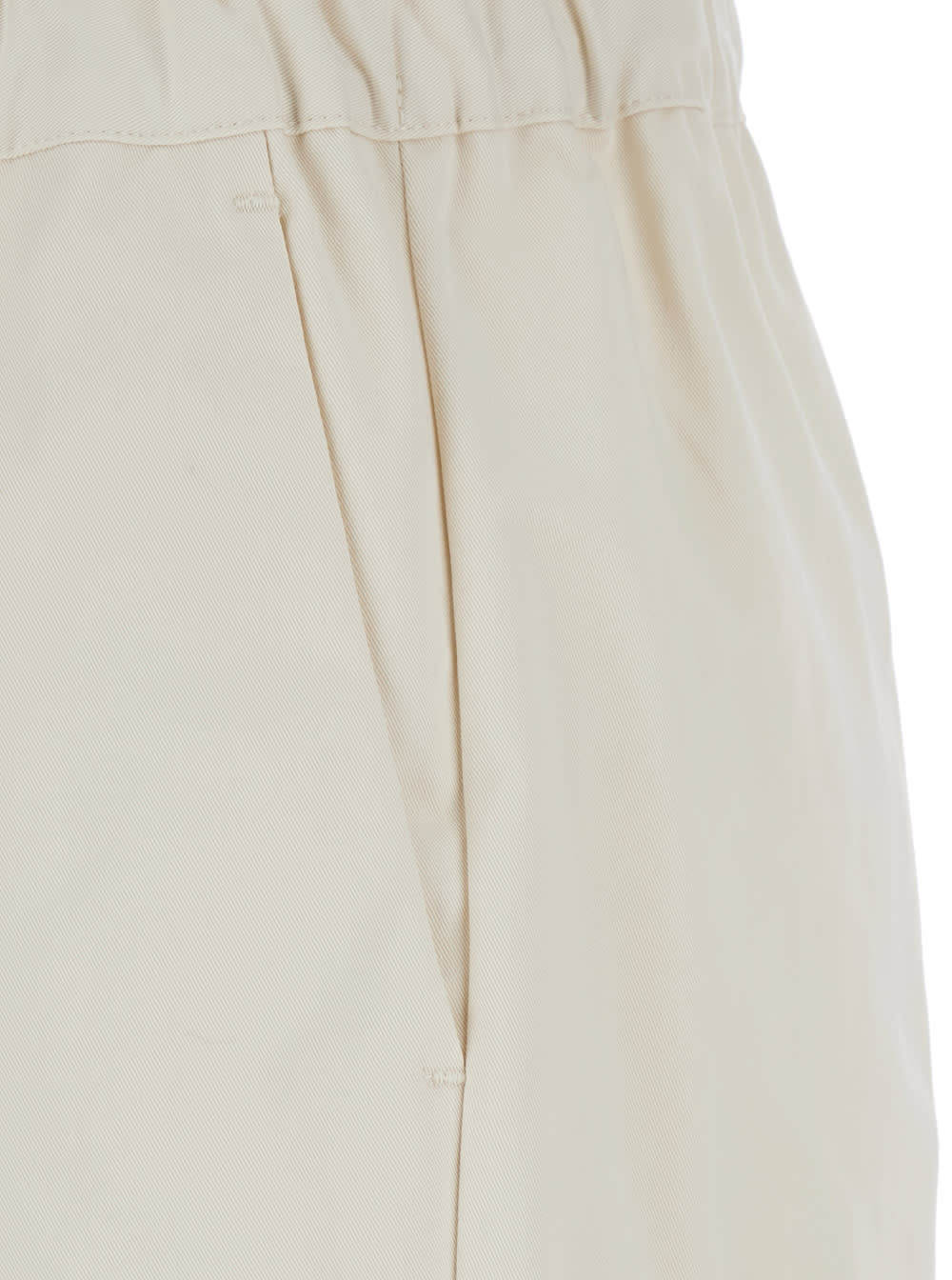 Shop Semicouture Buddy White Pants With Drawstring Waist In Cotton Women