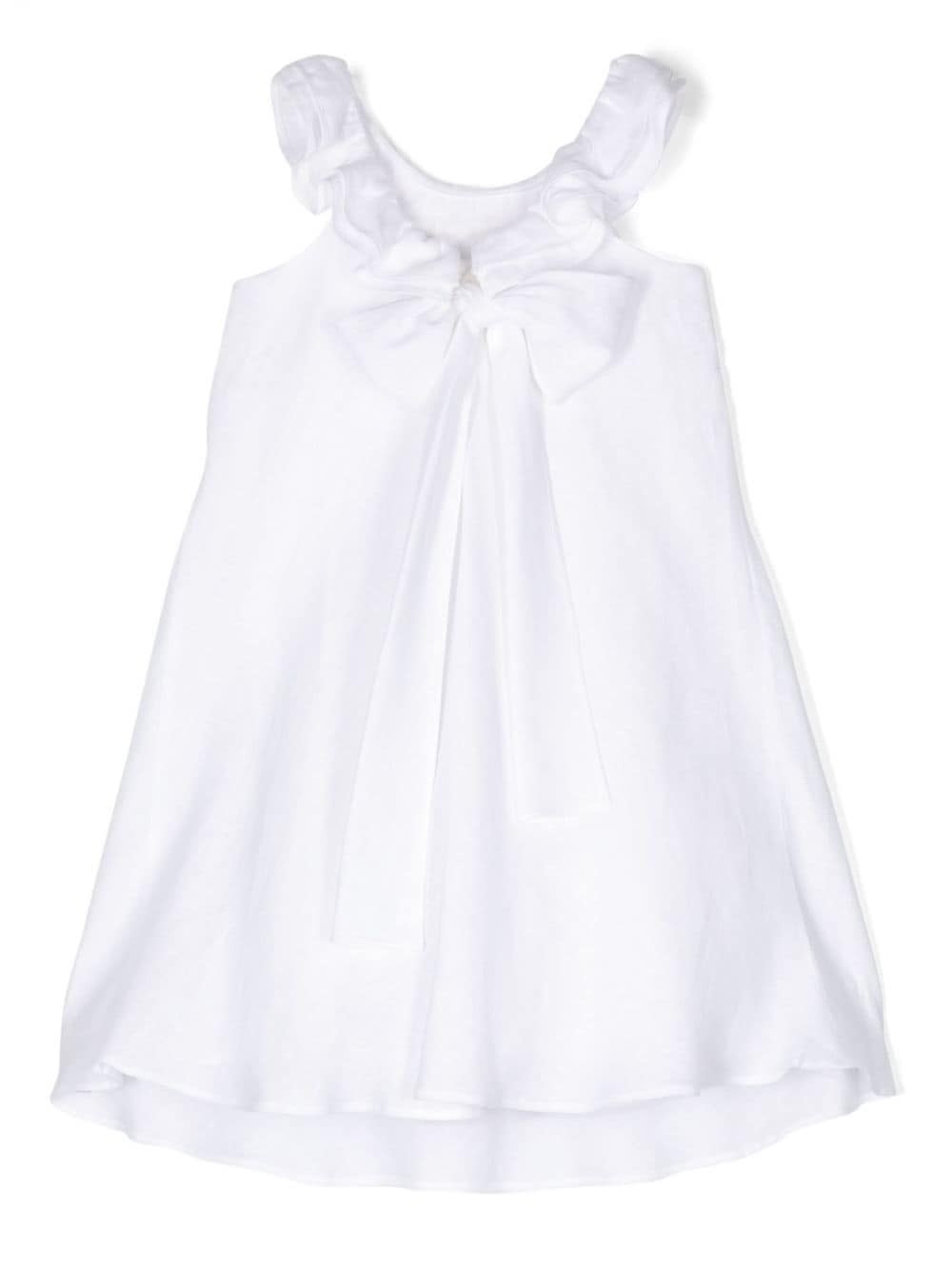 Shop Il Gufo Abito Midi Con Fiocco In White