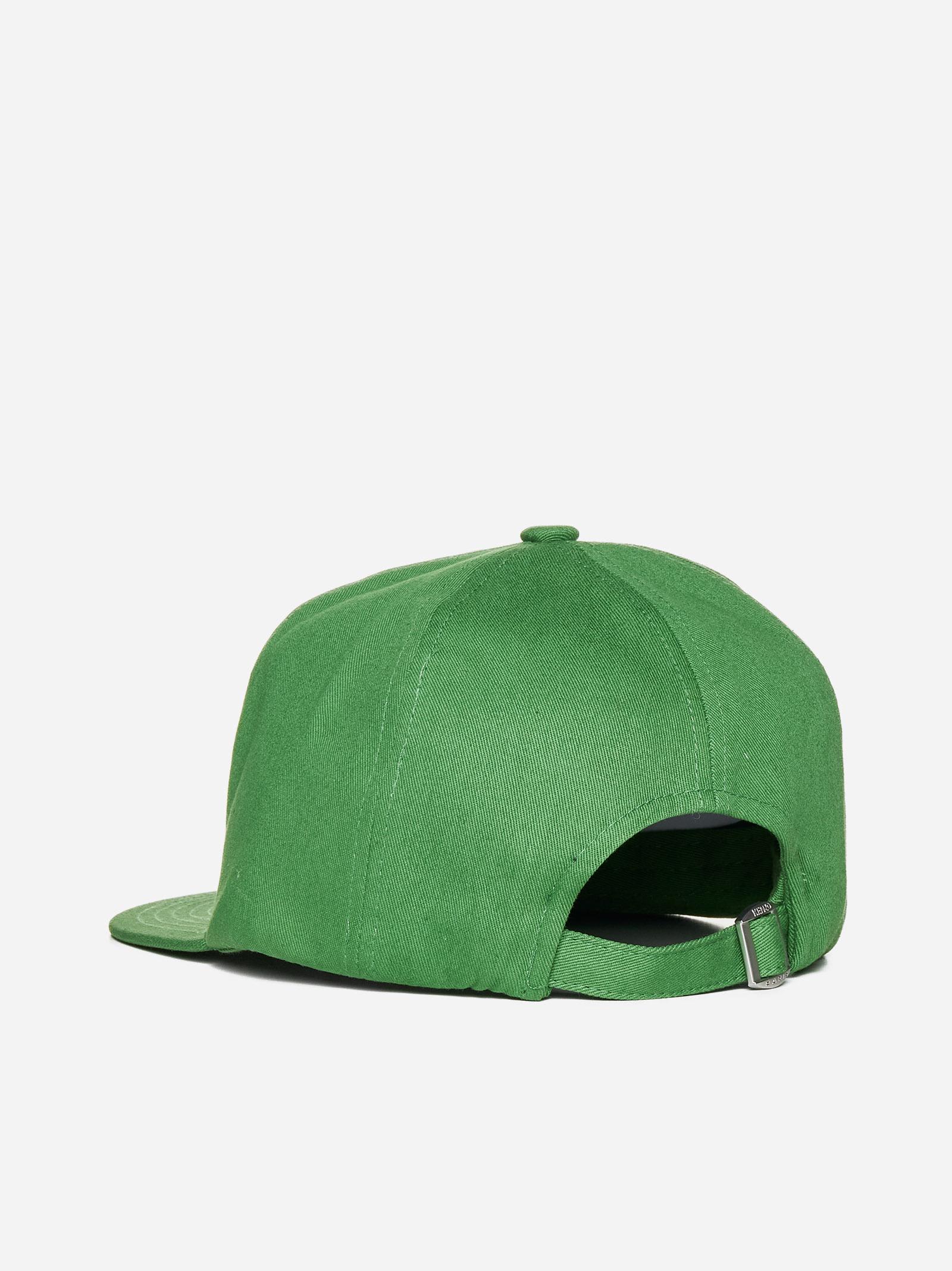 Shop Kenzo Logo Cotton Baseball Cap In Green