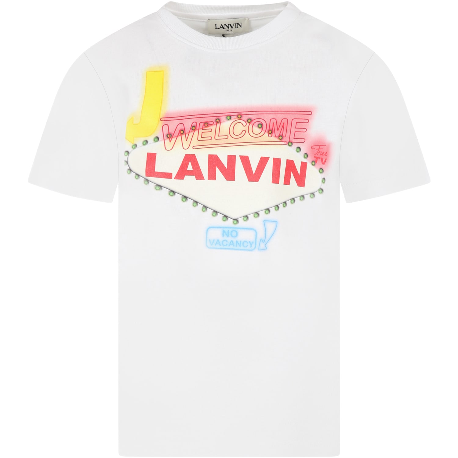 Lanvin Kids' White T-shirt For Boy In Bianco