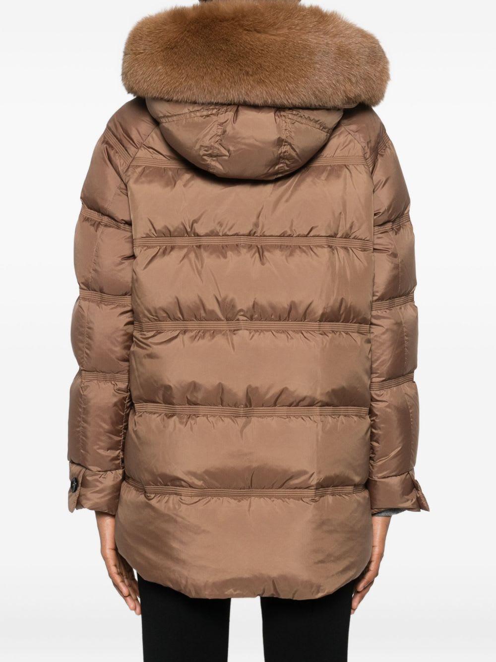 Peuterey Takan Midi Down Jacket In Brown