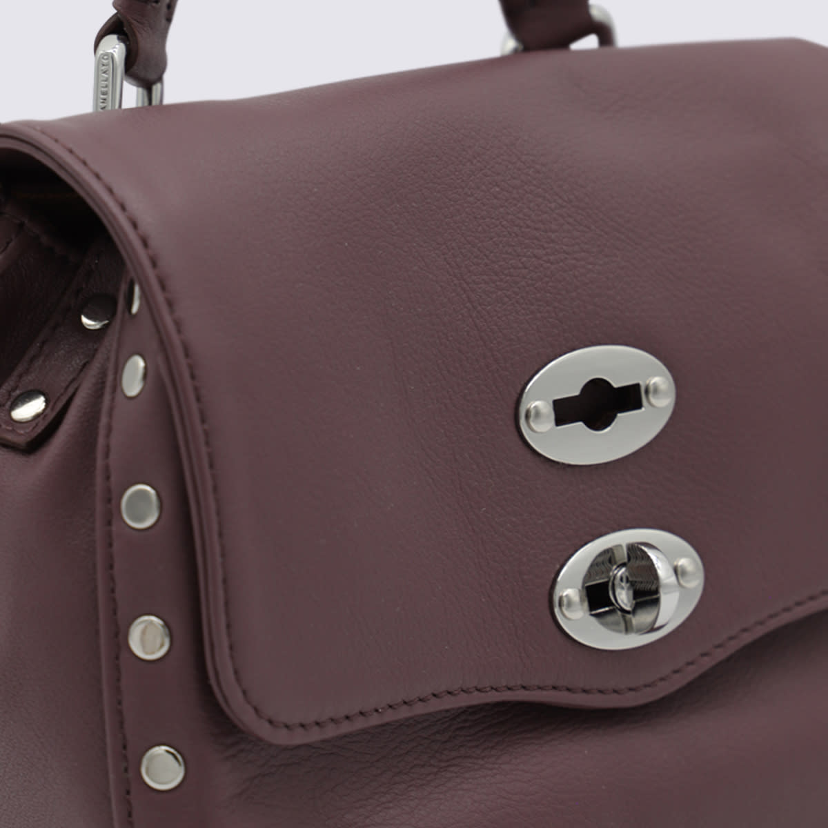 Zanellato Red Leather Postina Baby Top Handle Bag In Red