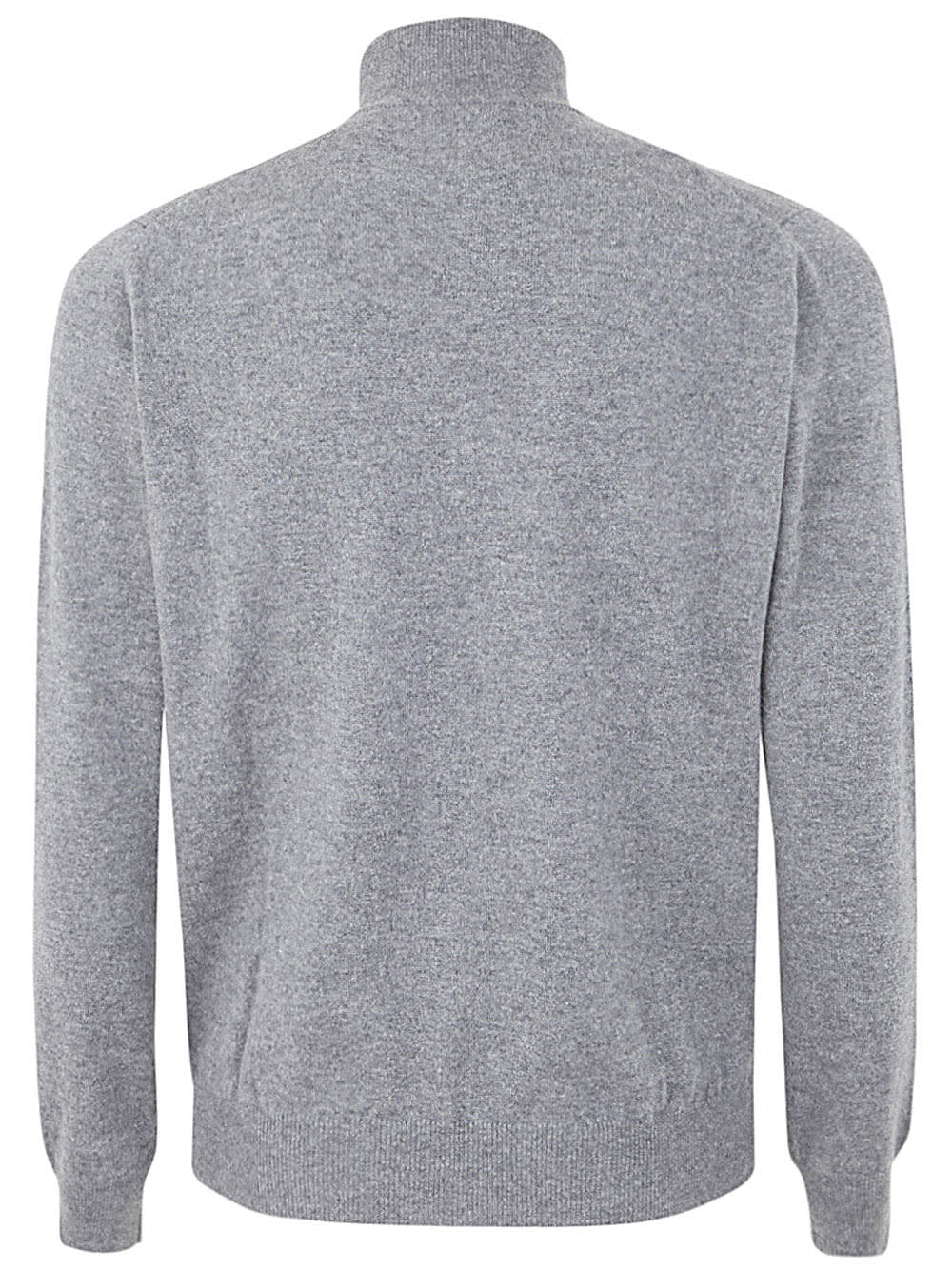Shop Filippo De Laurentiis Wool Cashmere Long Sleeves Half Zipped Sweater In Grey