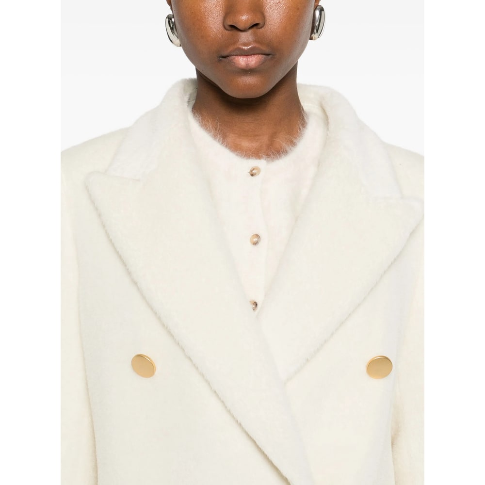 Tagliatore Double-breasted Belted Coat In Neutral