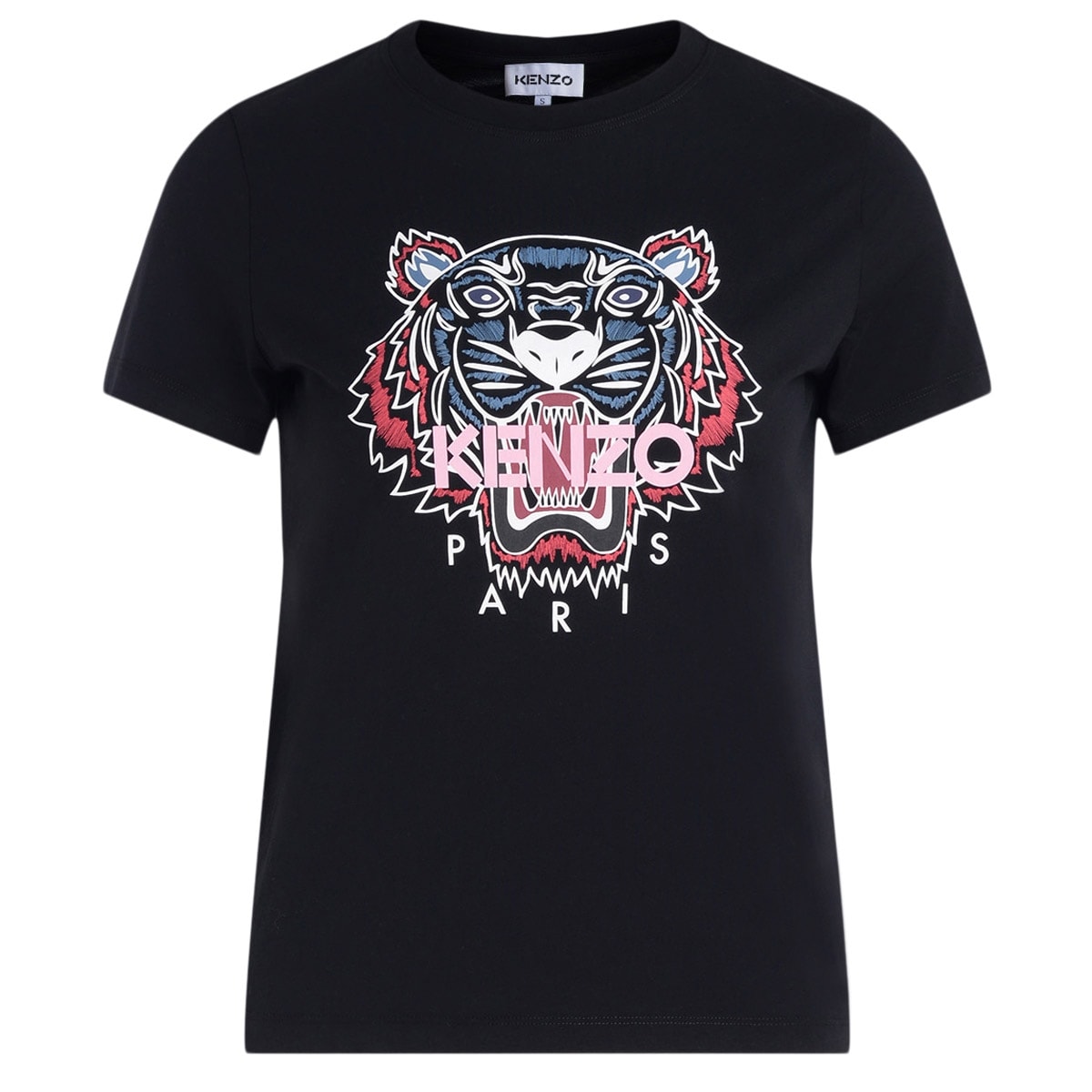 Kenzo Tiger Black T-shirt With Multicolor Print