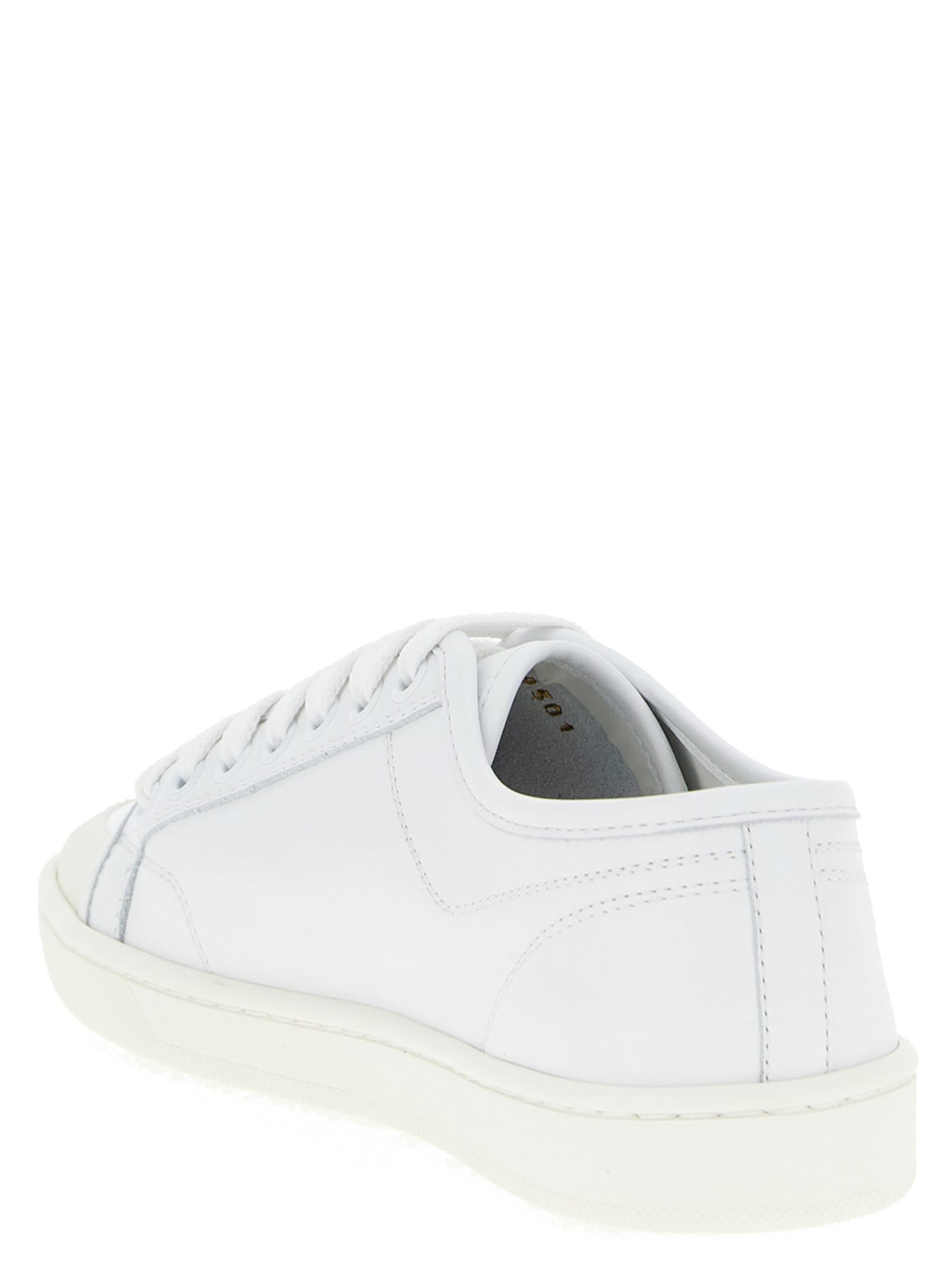 Saint Laurent Andy Low-top Leather Sneakers In White