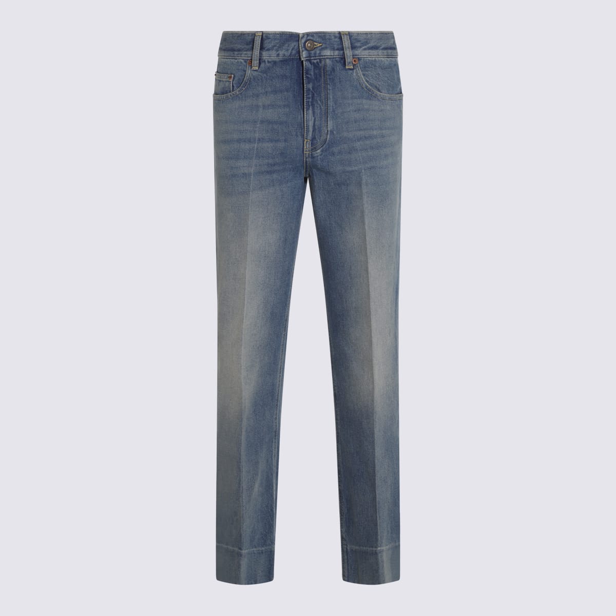Blue Cotton Denim Jeans