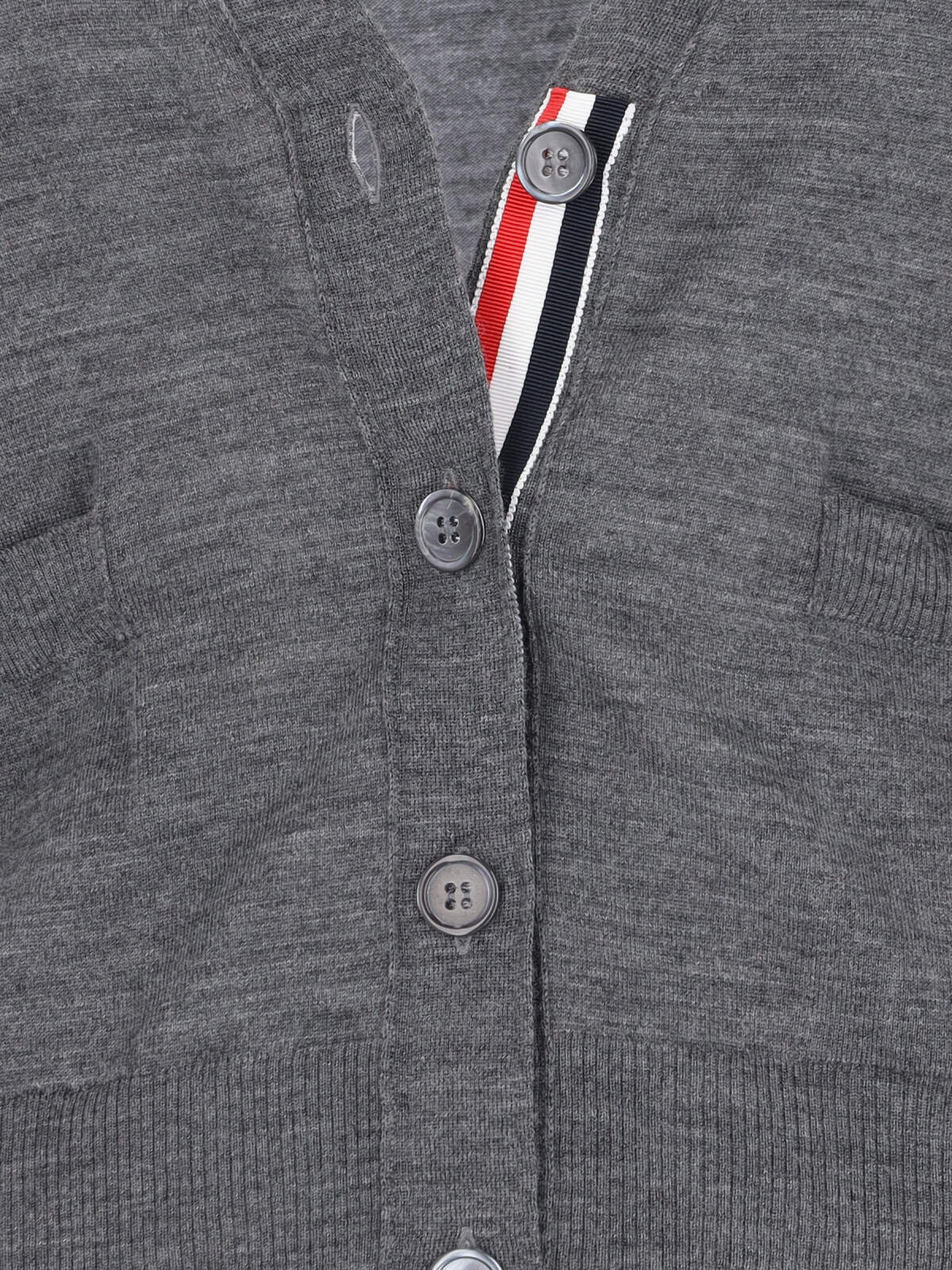 Thom Browne 4-bar Cardigan In Gray