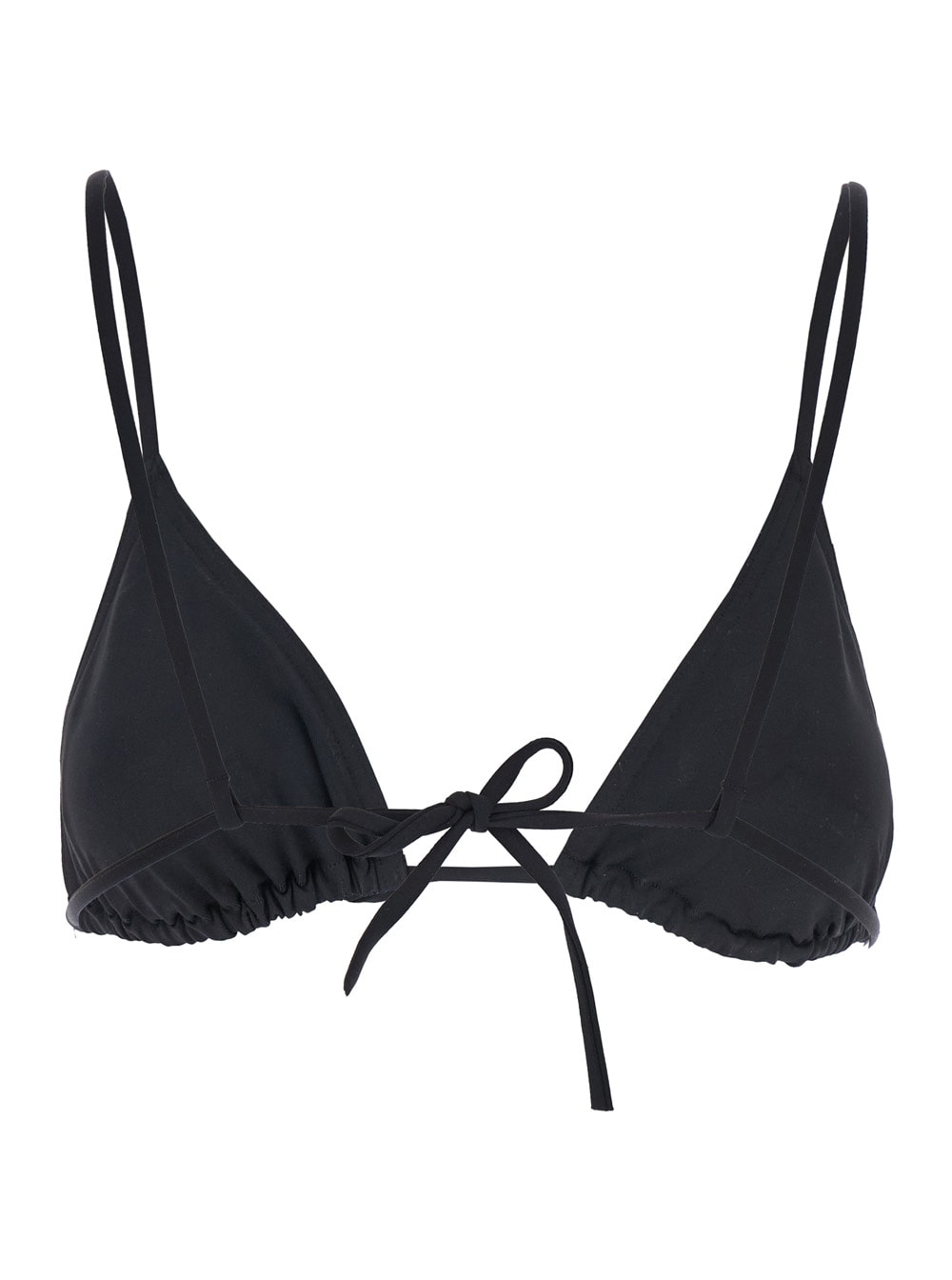 Eres Mouna Black Bikini Top With Triangular Cup And Rear Tie Closure In Tech Fabric Stretch Woman In Black
