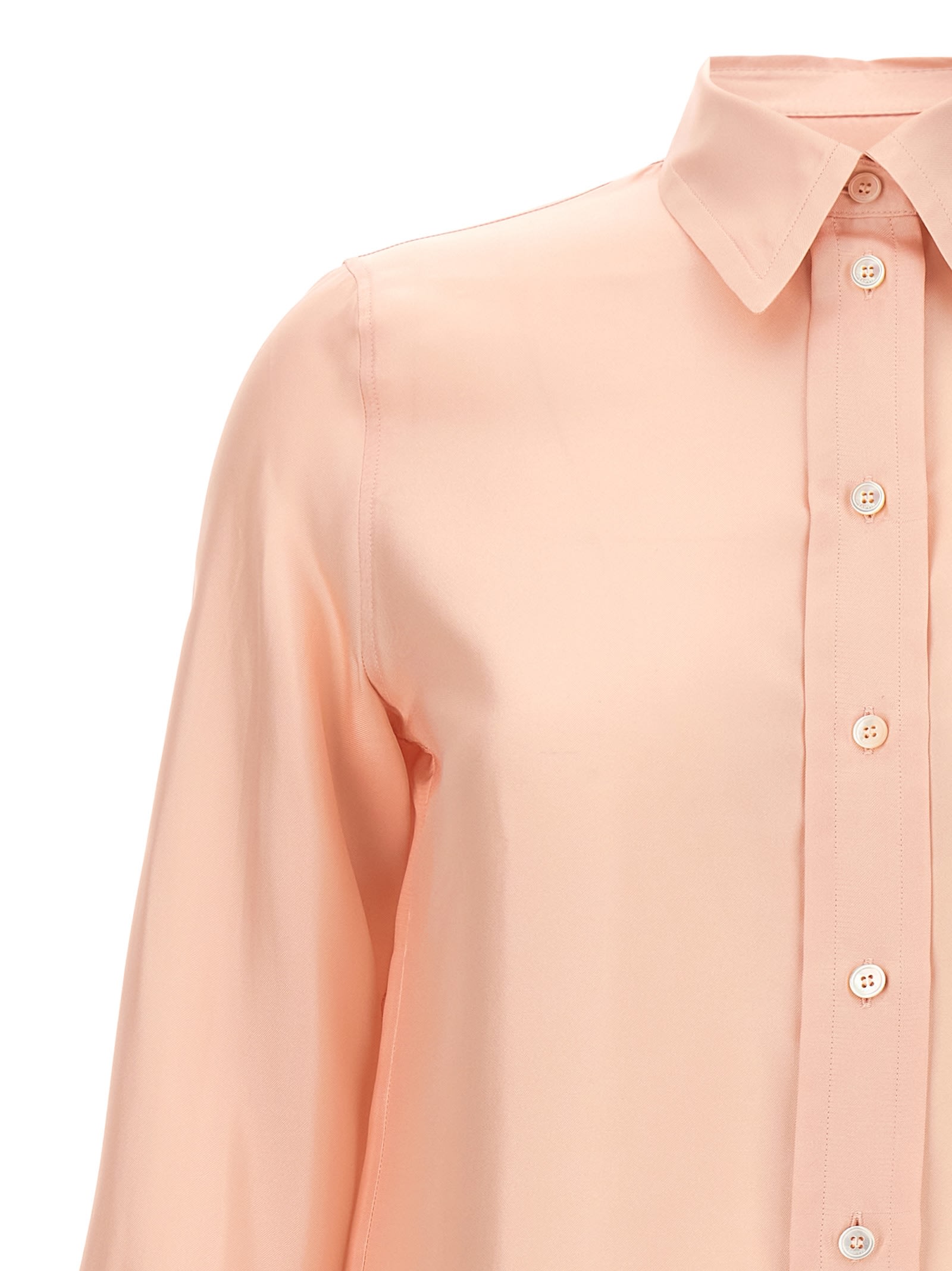 Shop Lanvin Logo Print Shirt In Pink