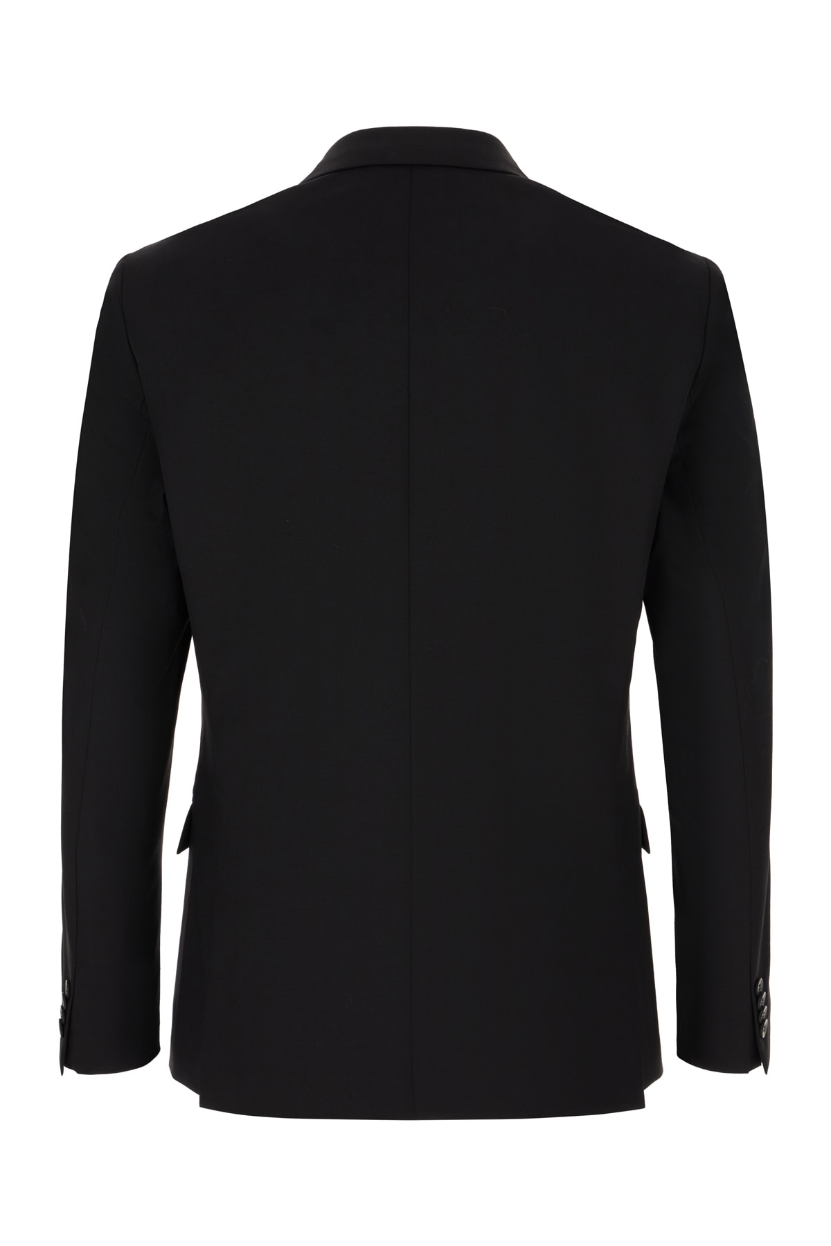 Shop Calvin Klein Black Stretch Wool Blend Blazer In Beh