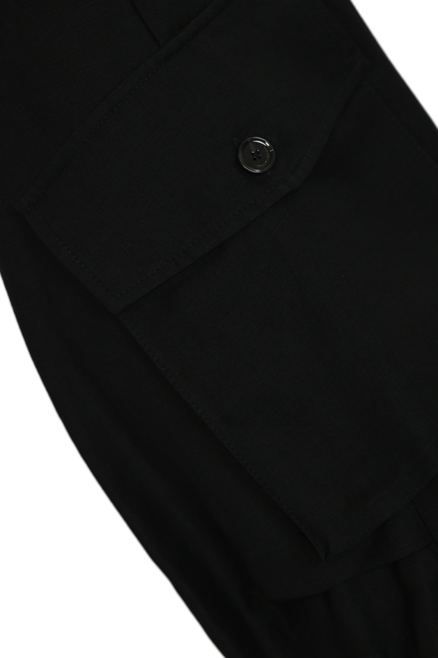 Liviana Conti Linen Blend Cargo Trousers In Nero
