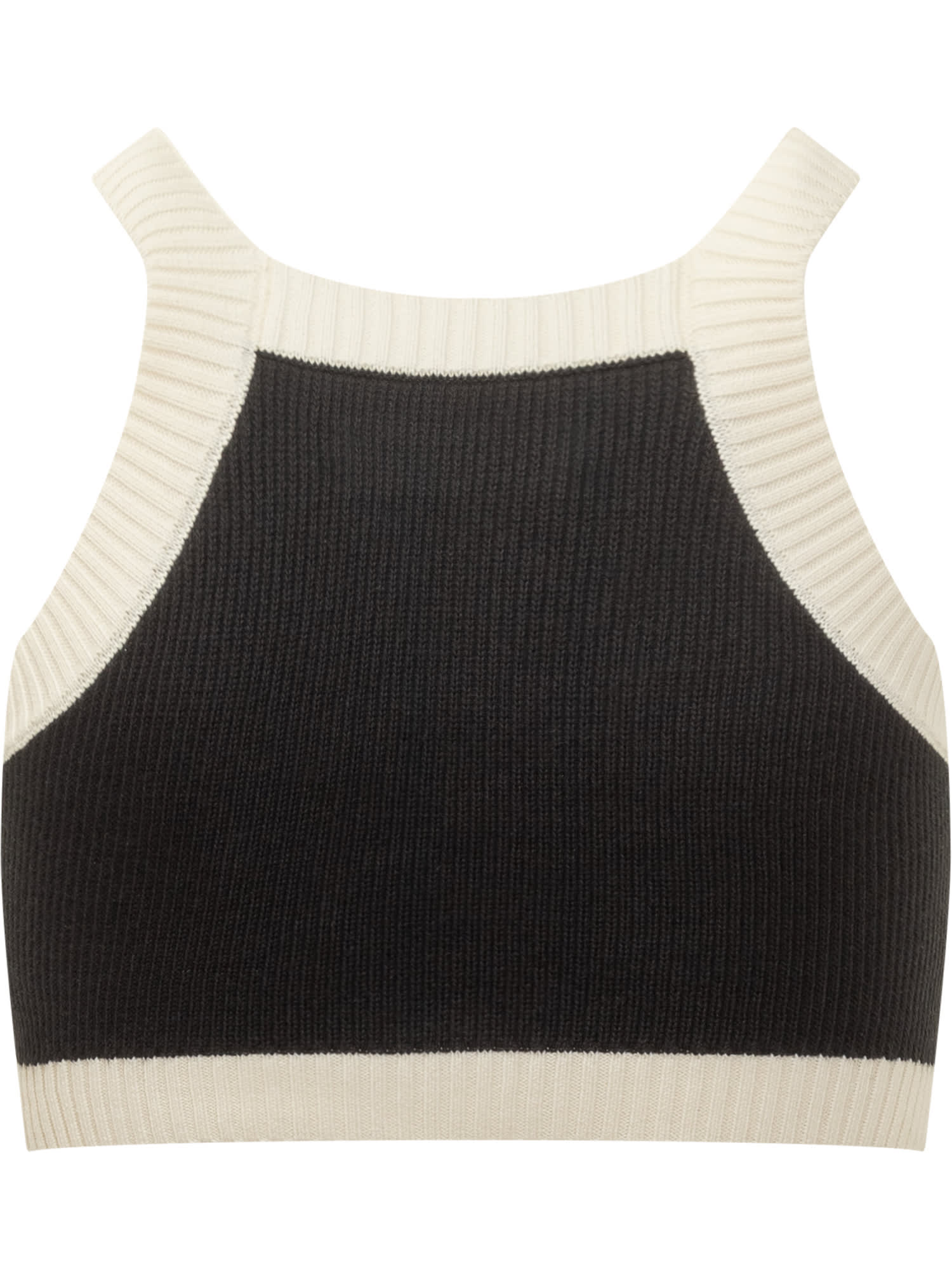 Amiri Cropped Tank Top Embroidered Logo In Black