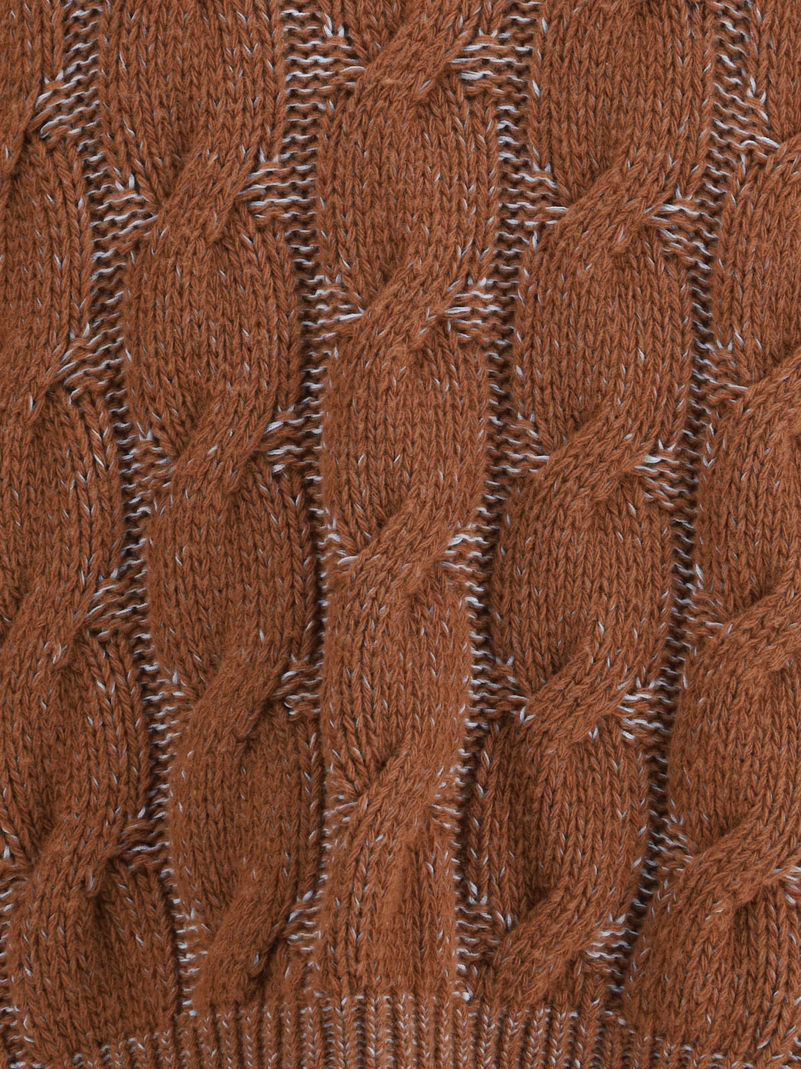 Marni Long-sleeved Cable-knit Sweater In Brown