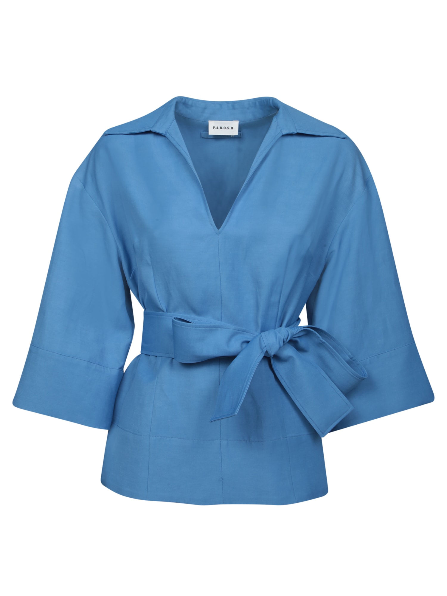 Parosh Blue Linen And Viscose Blouse