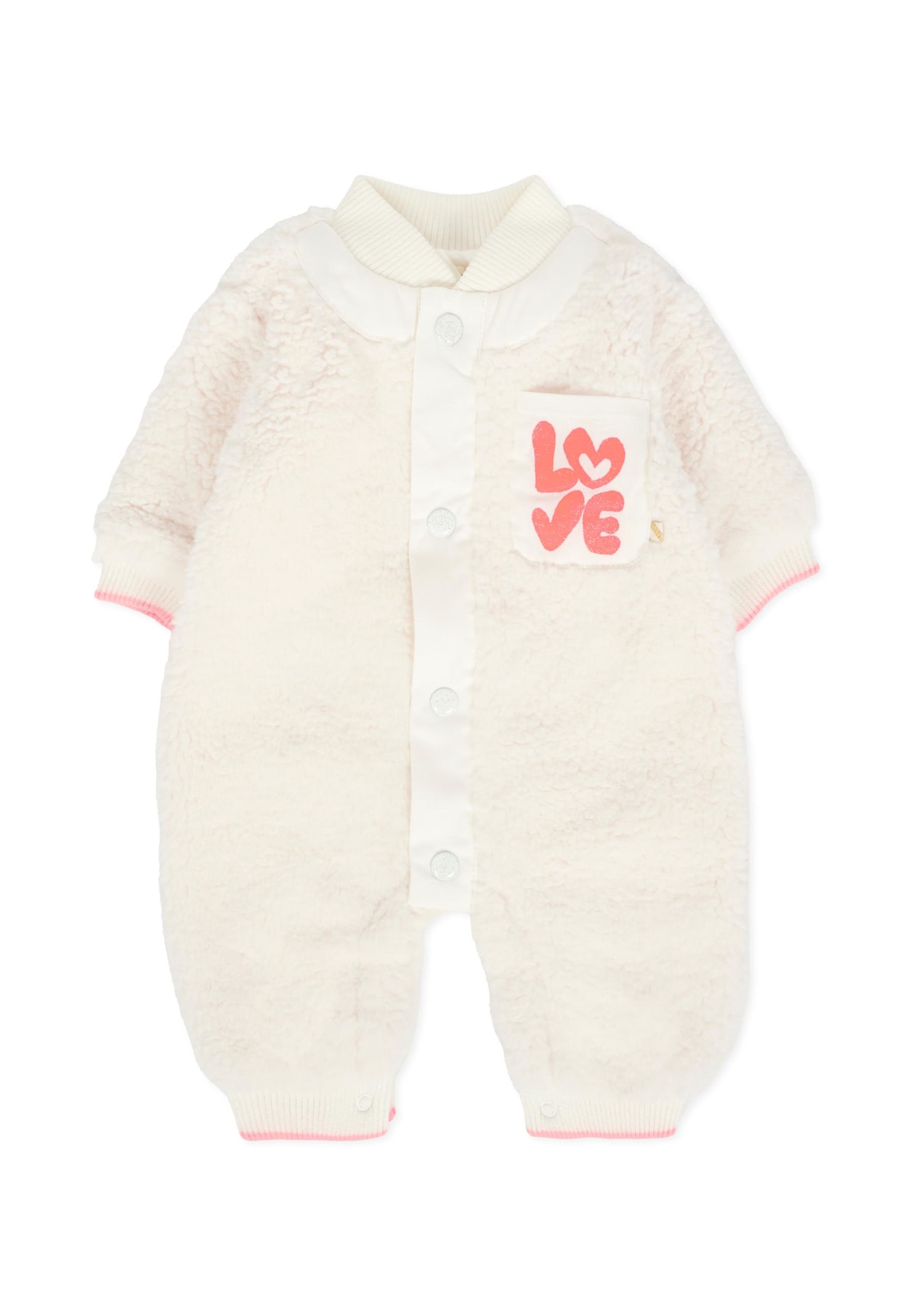 Billieblush Ivory Babygrow For Baby Girl With Writing In White