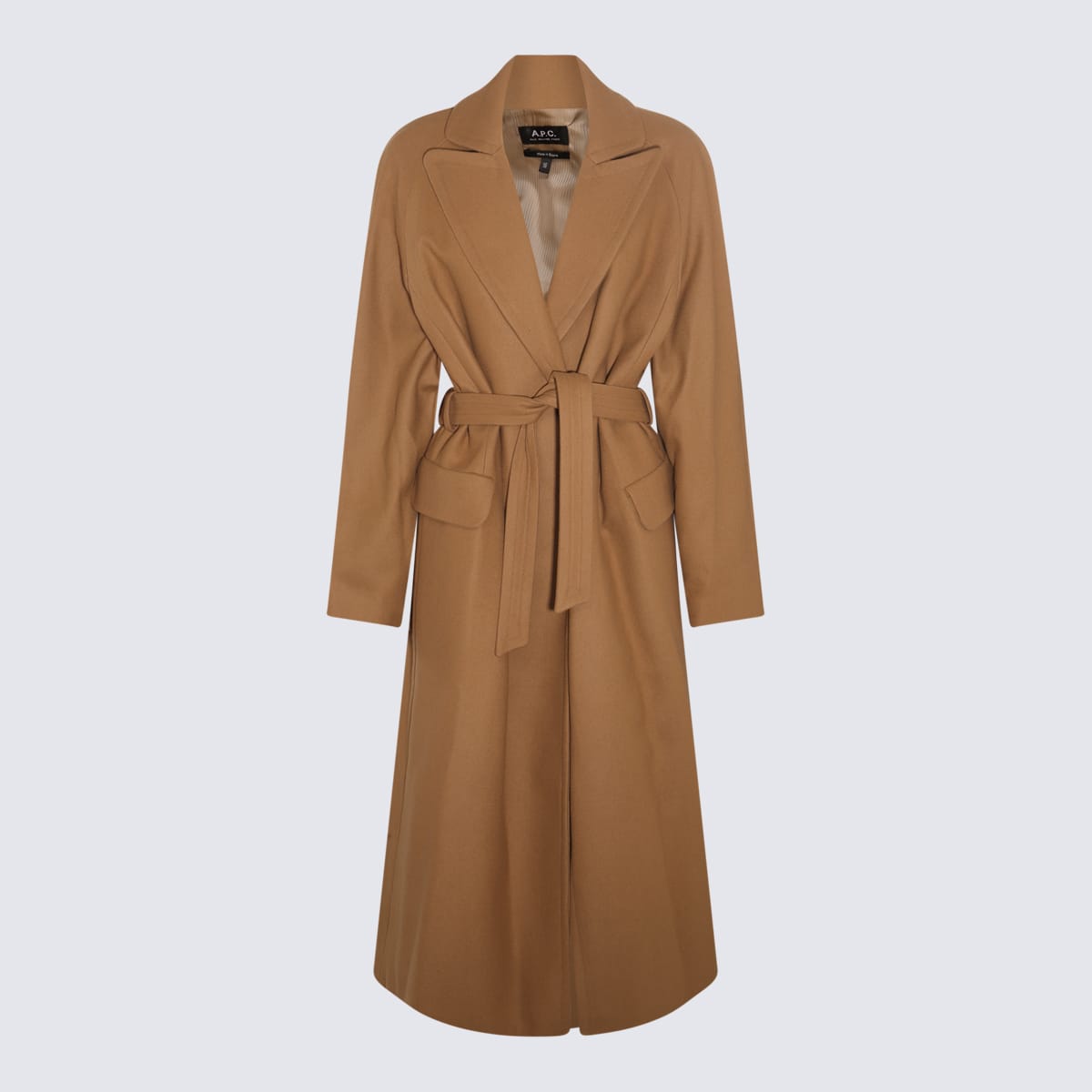 Shop Apc Camel Brown Wool Blend Coat