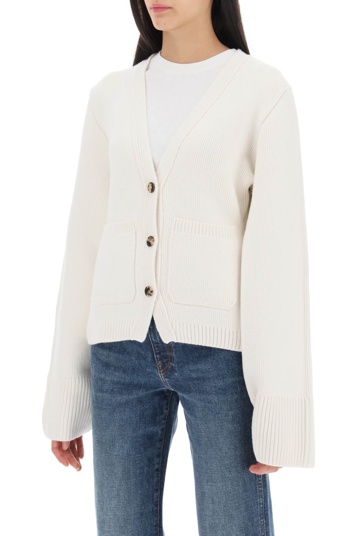 Shop Khaite Scarlet Cashmere Cardigan In Glaze (white)