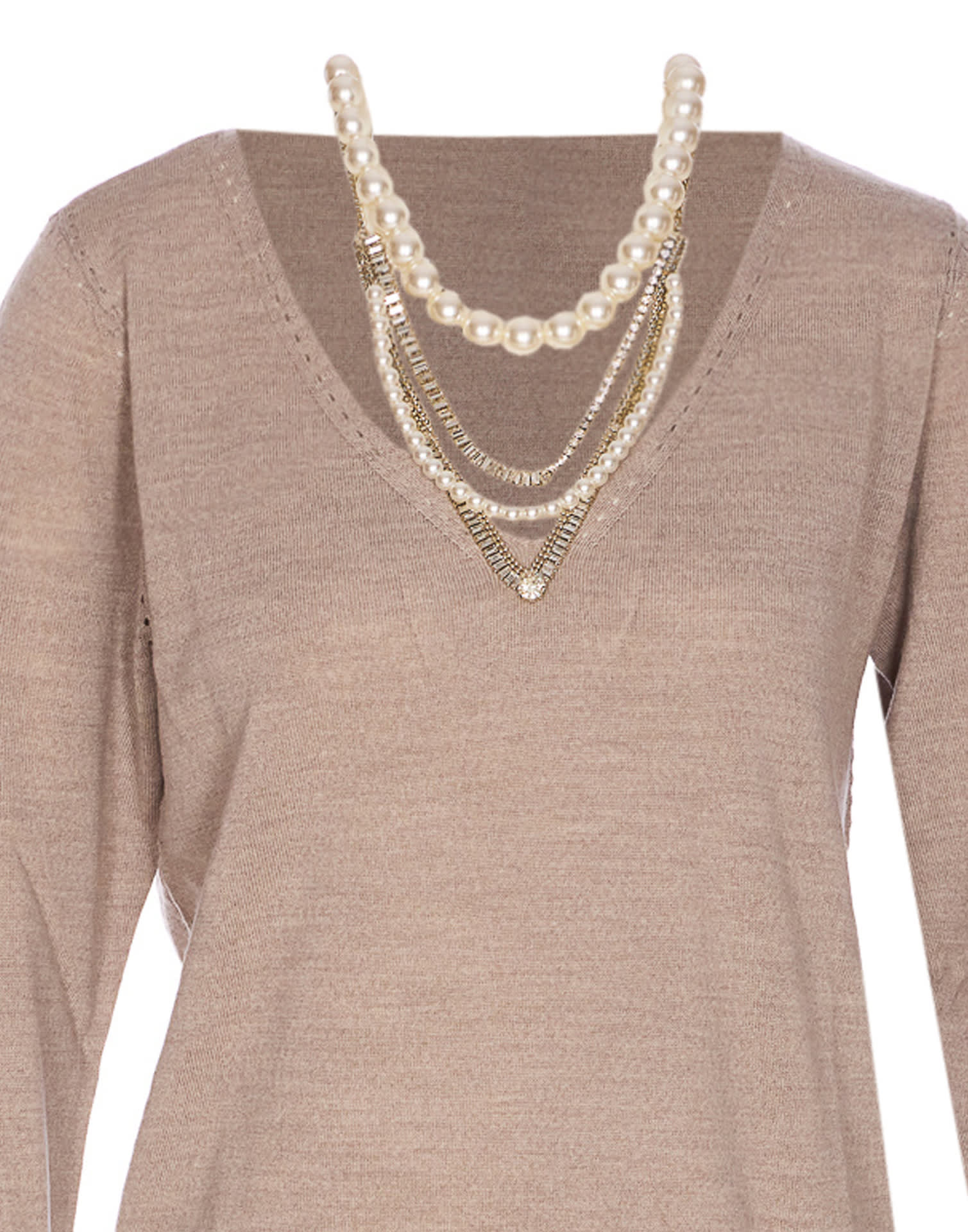Liu •jo Asymmetric Sweater In Brown