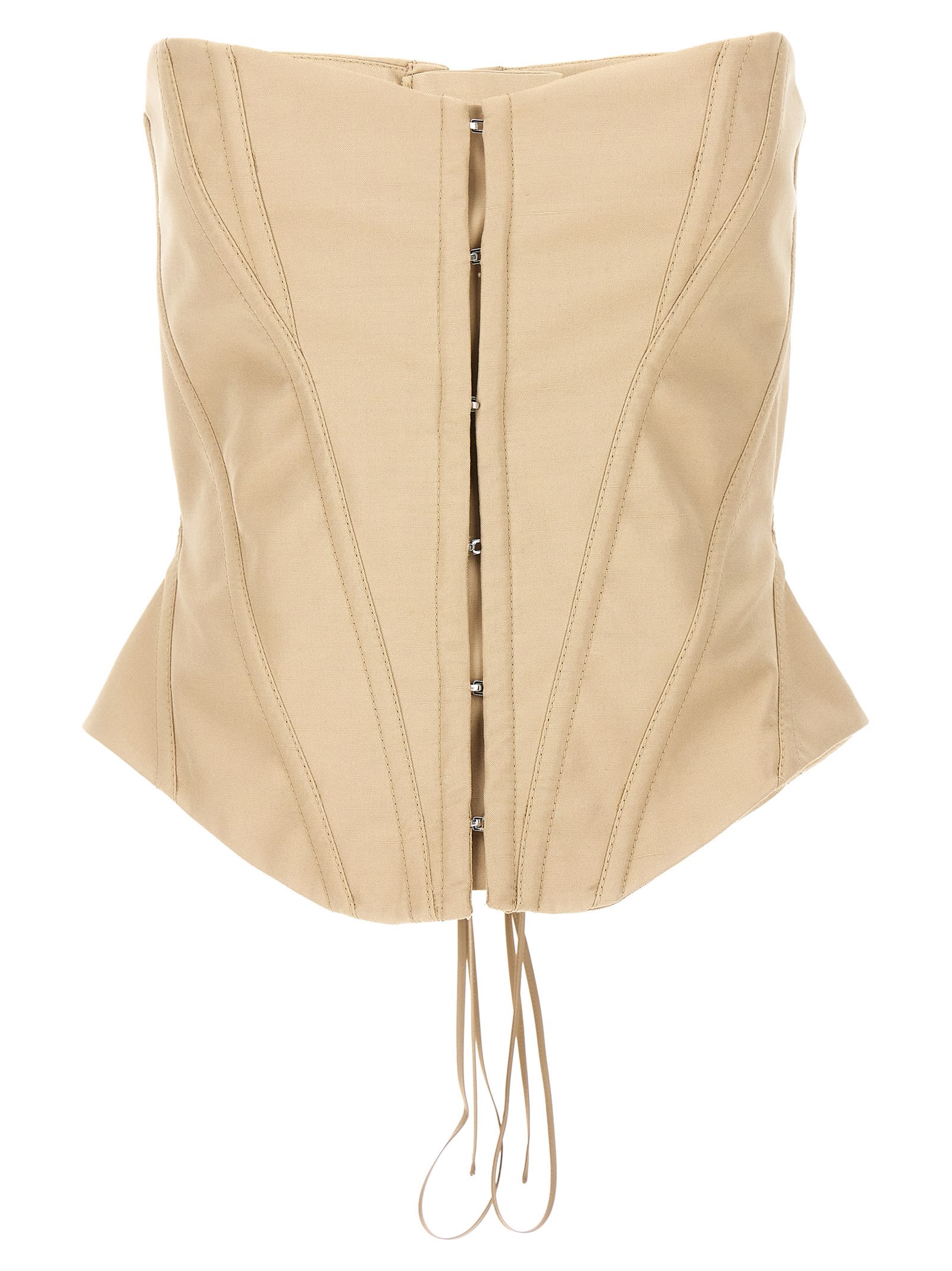 Stella Mccartney Structured Strapless Corset Top In Beige