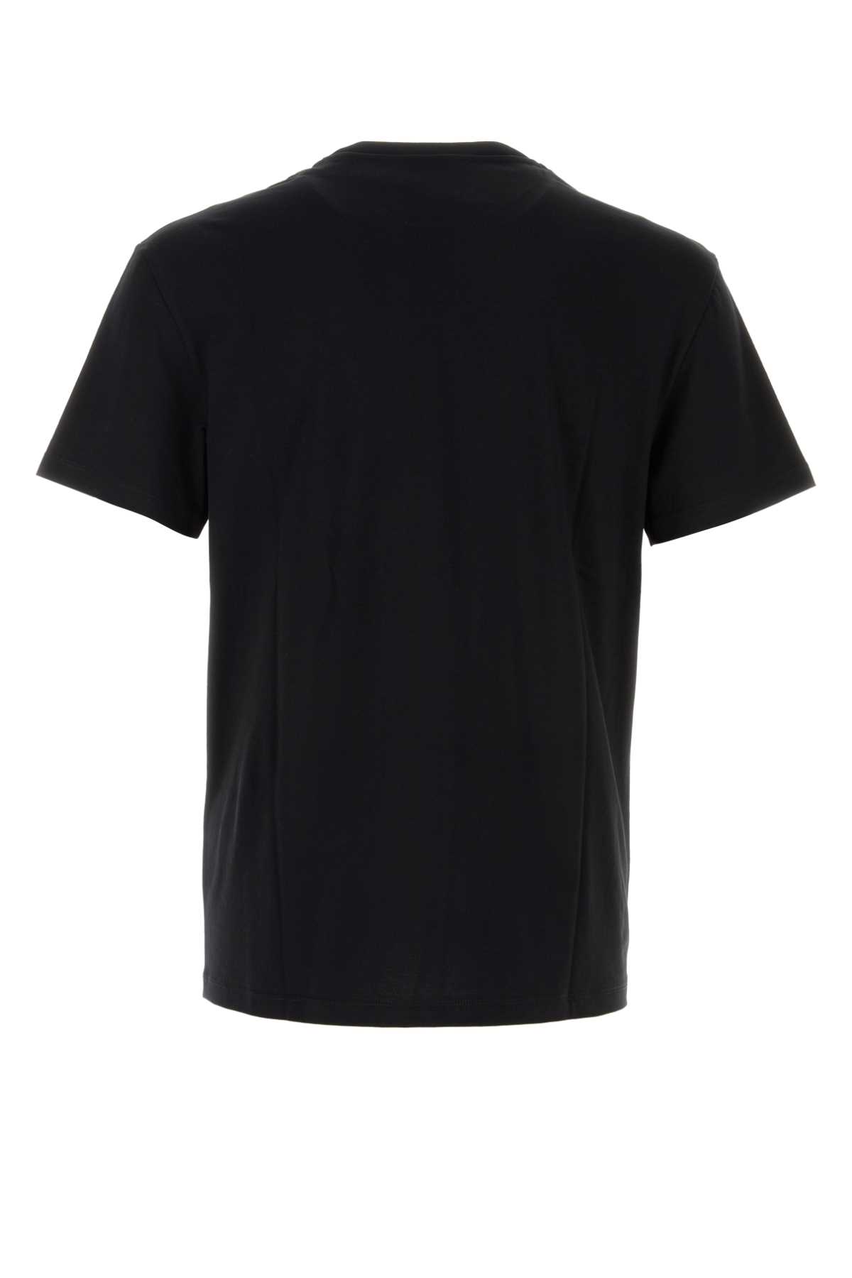 Shop Valentino Black Cotton T-shirt In Nero