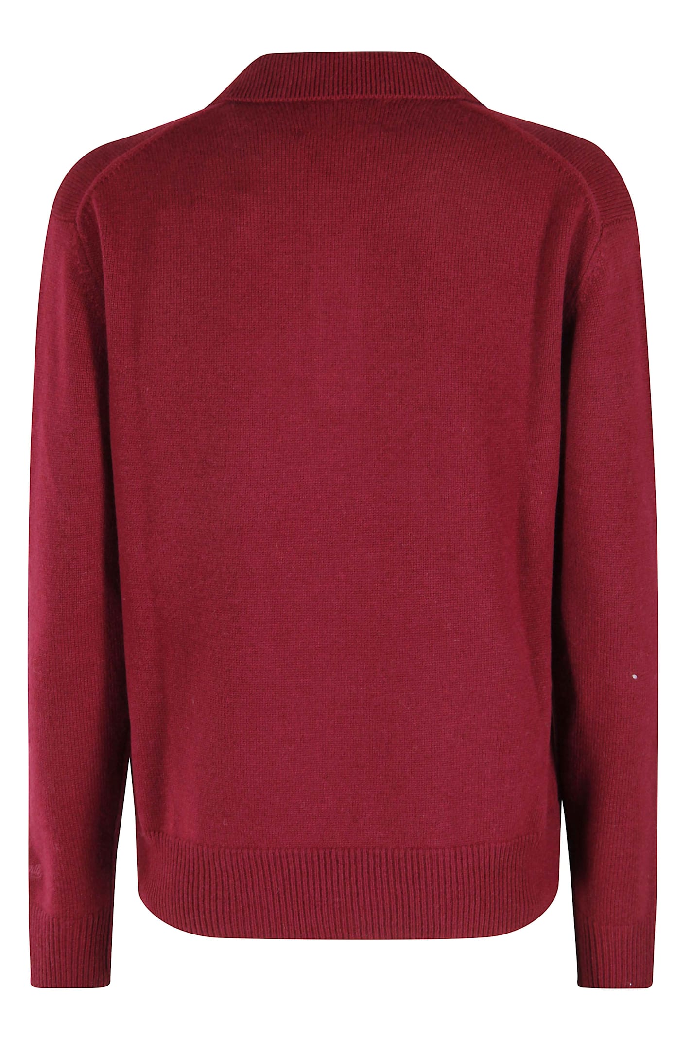 Mc2 Saint Barth Collared Wool Sweater In Red