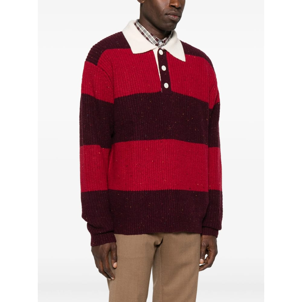 Dunst Striped Polo-neck Sweater In Multi