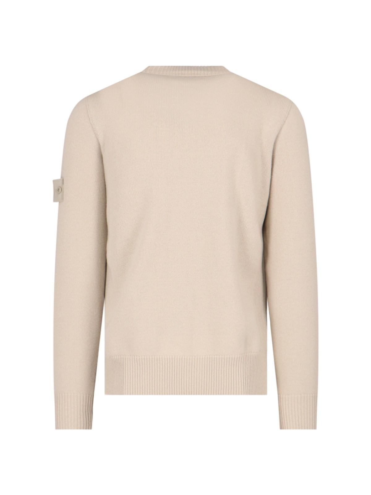 Shop Stone Island Logo Sweater In Beige