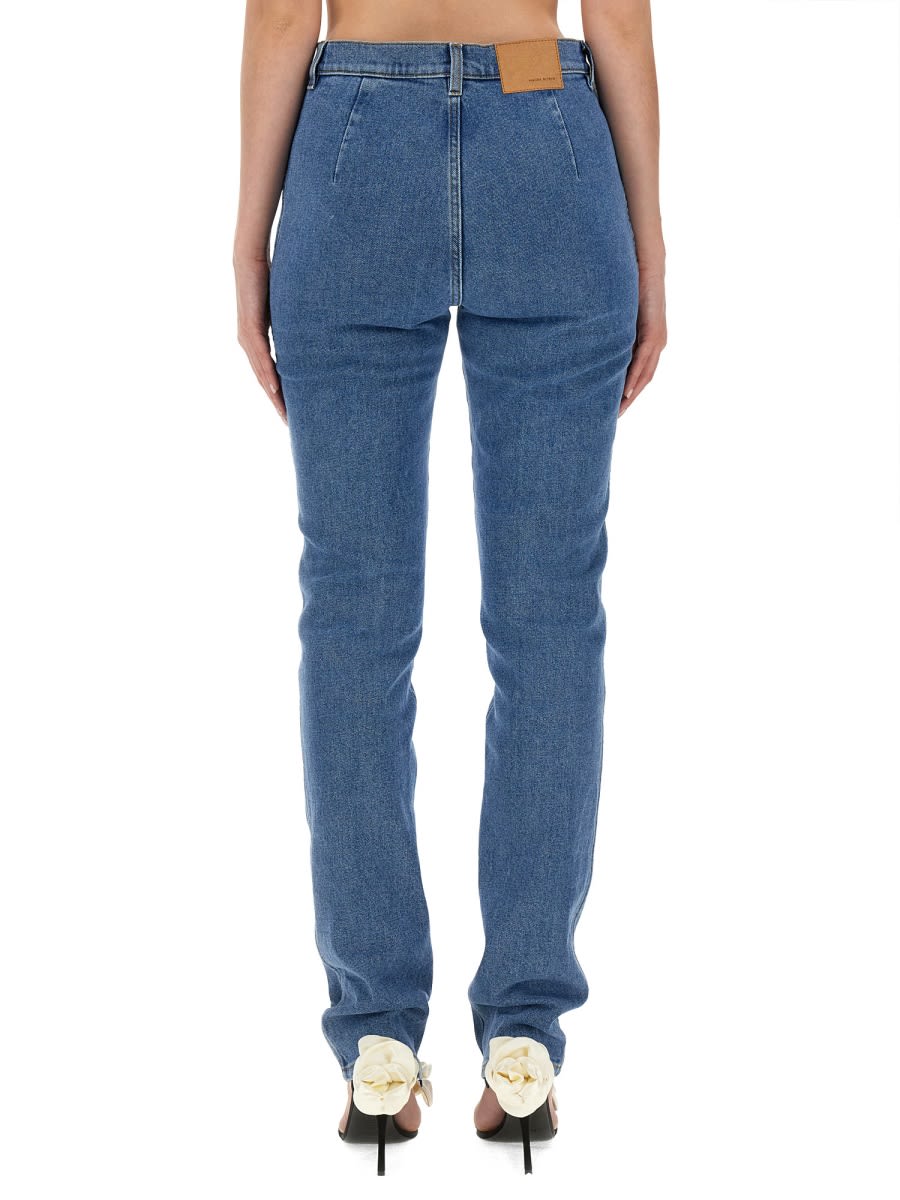 Shop Magda Butrym Slim Fit Jeans In Denim