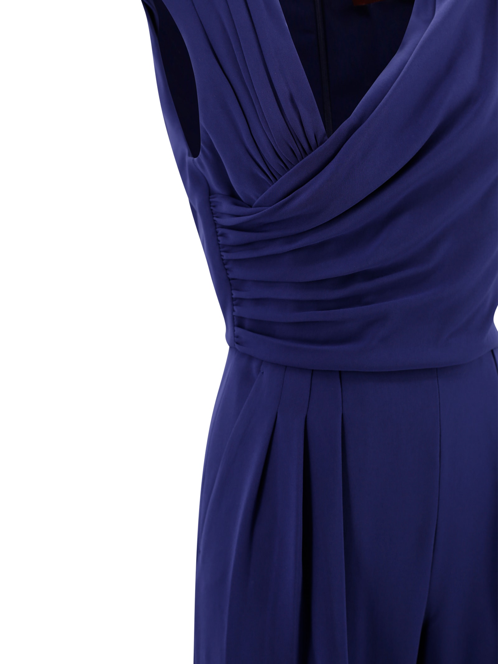 Max Mara Draped Jumpsuit In Cady In Blue