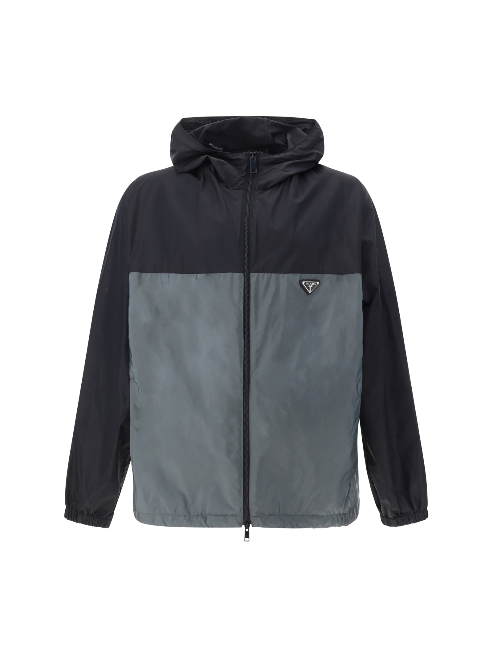 Shop Prada Jacket In Nero+ferro