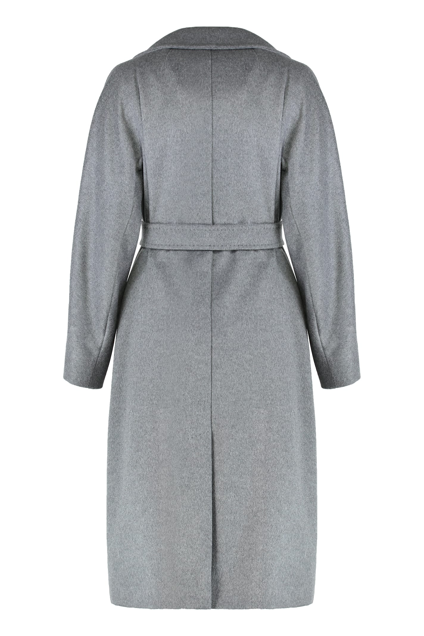 Weekend Max Mara Double-breasted Midi Coat In Wool In Gray