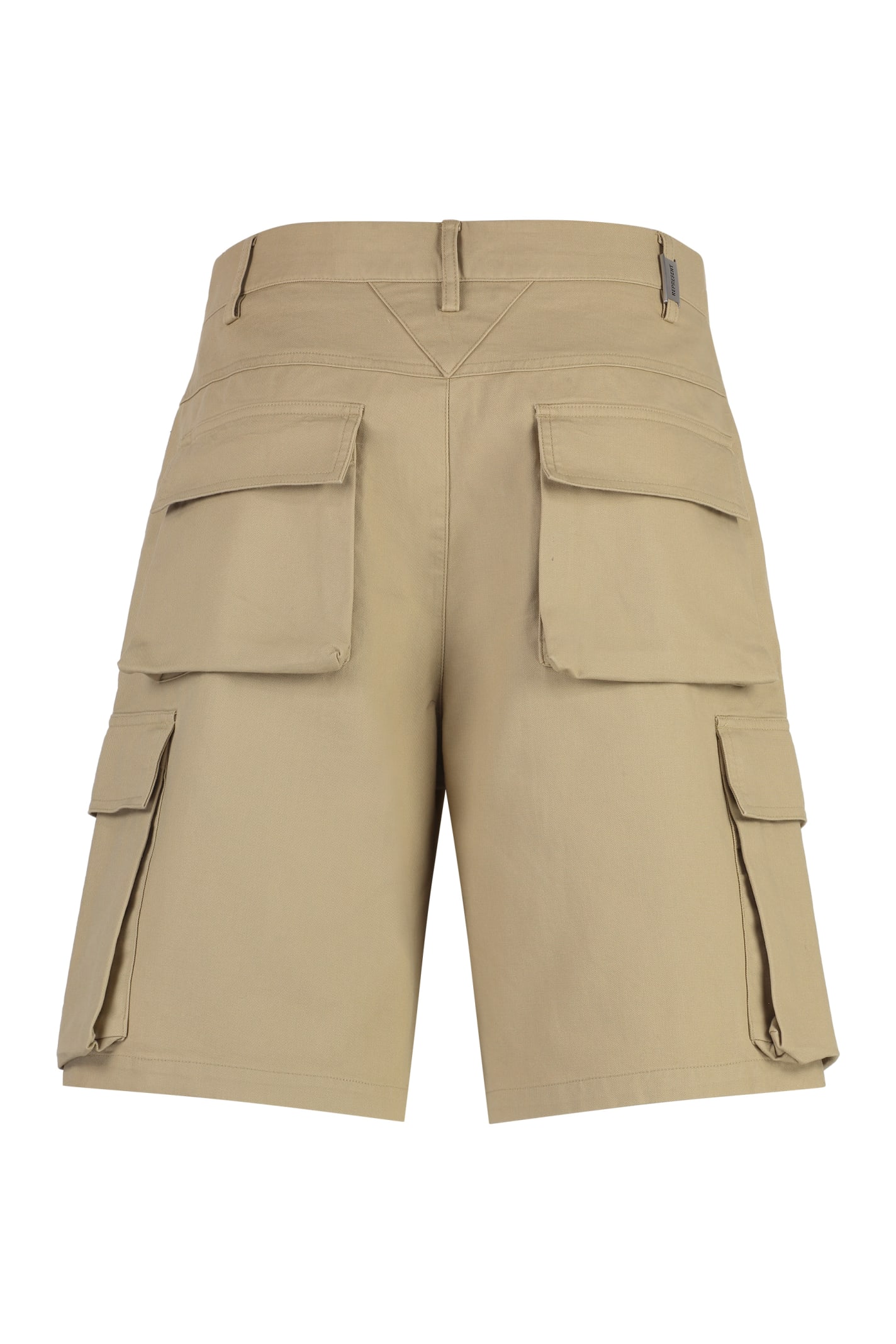 Shop Represent Cotton Cargo Bermuda Shorts In Sandstone