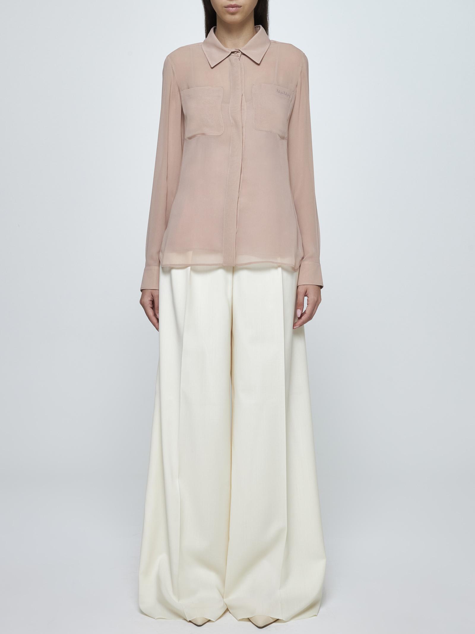 Shop Max Mara Ercole Silk Shirt In Powder