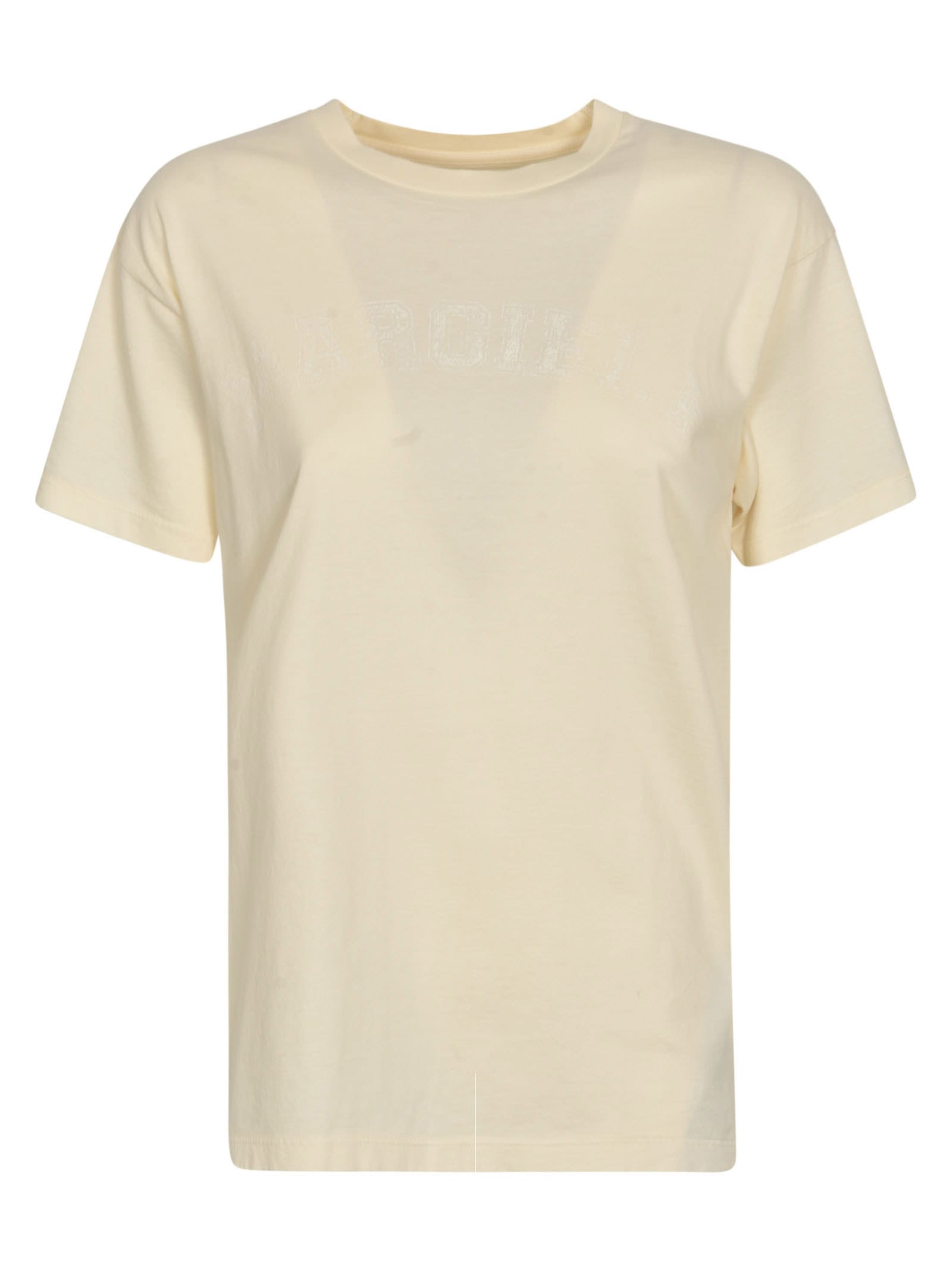 Shop Maison Margiela Round Neck T-shirt In Off-white