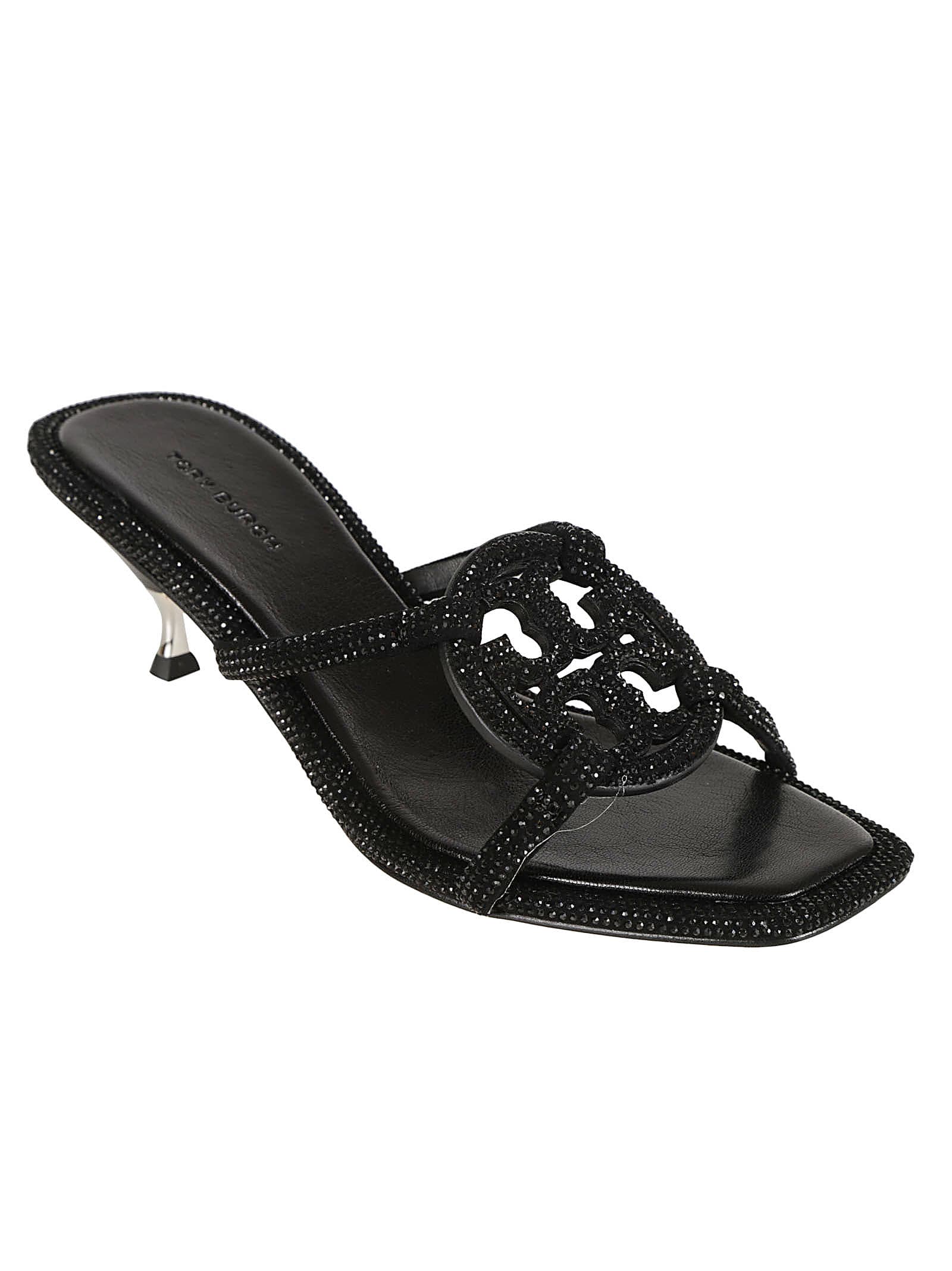 Shop Tory Burch Miller Heel Sandals In Perfect Black