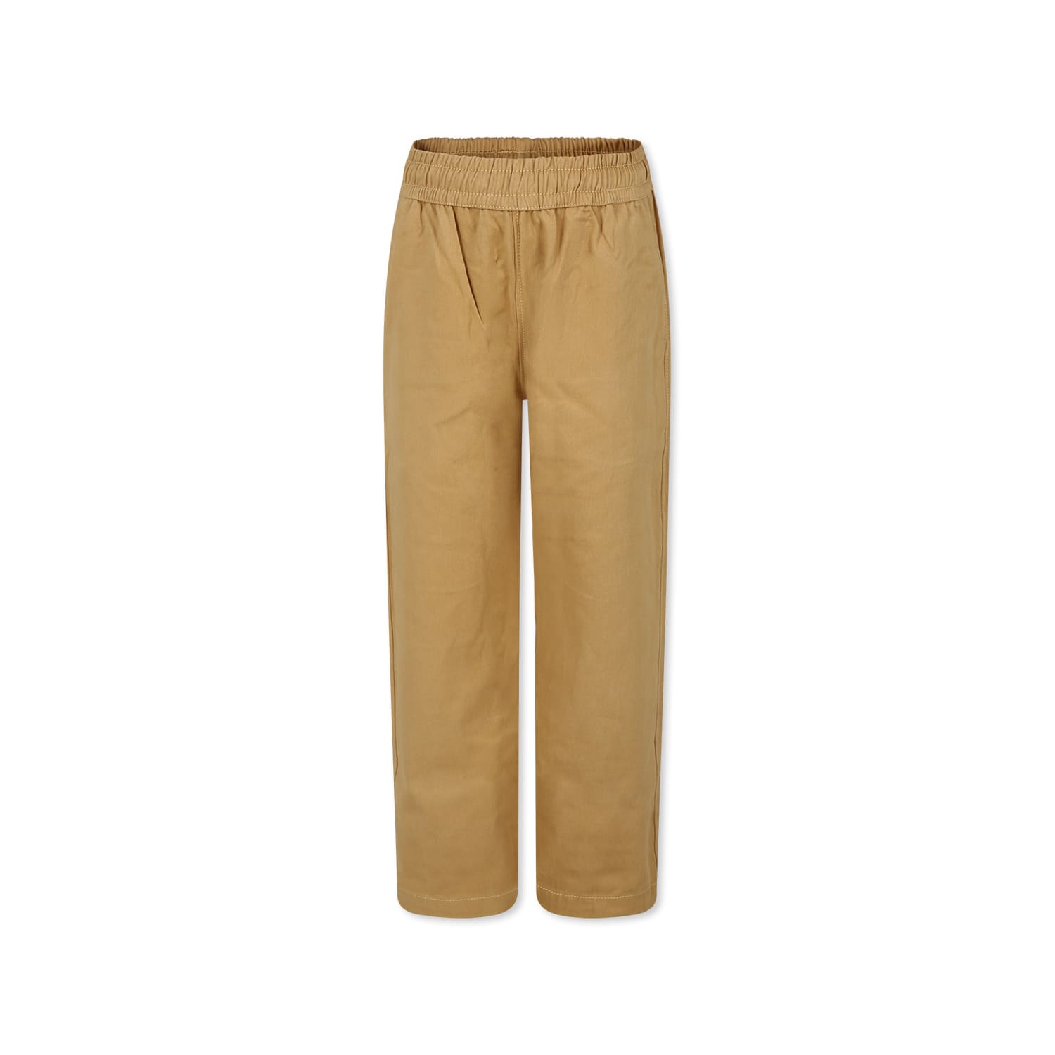 Molo Kids' Beige Trousers For Boy In Brown