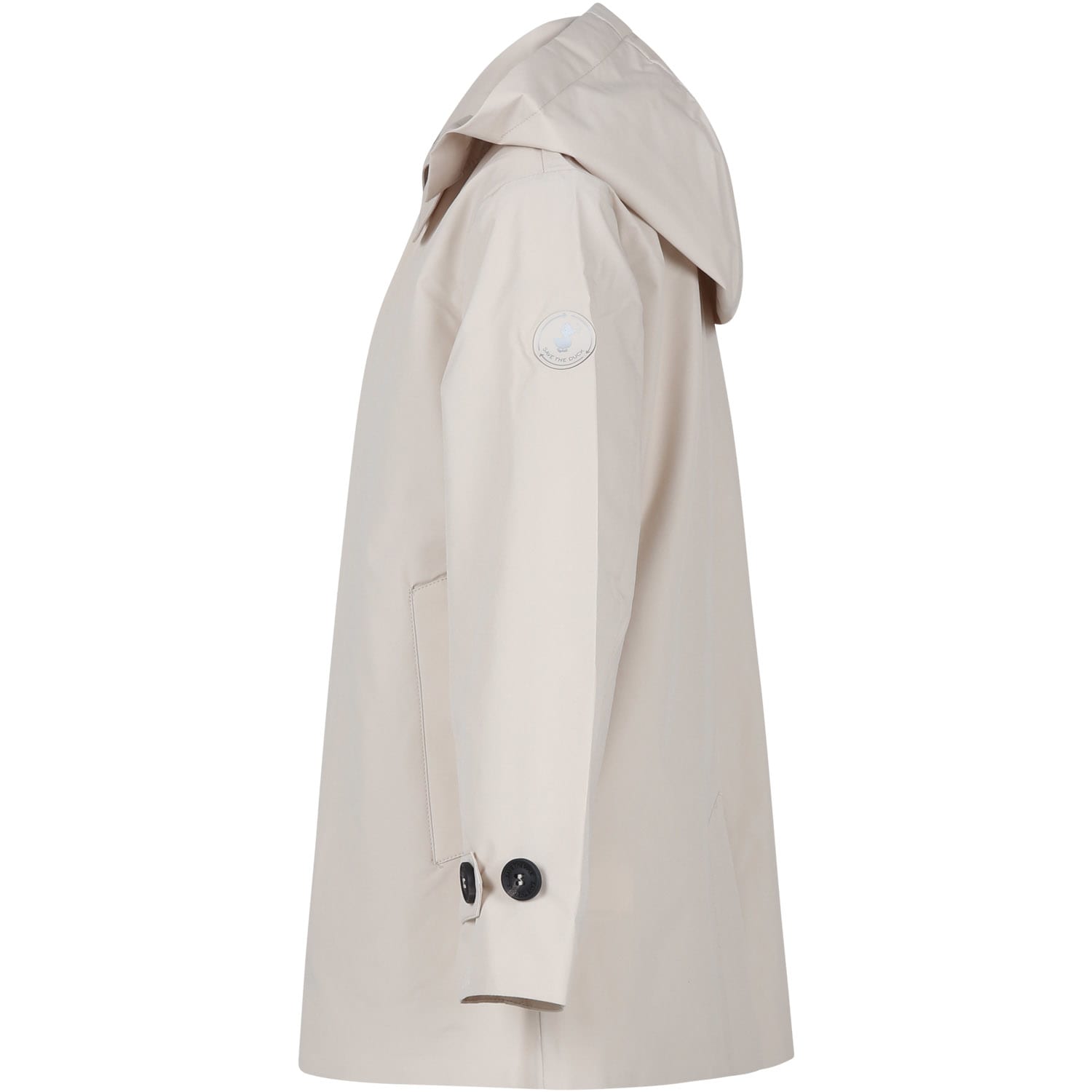 Shop Save The Duck Beige Flint Trench Coat For Boy With Logo